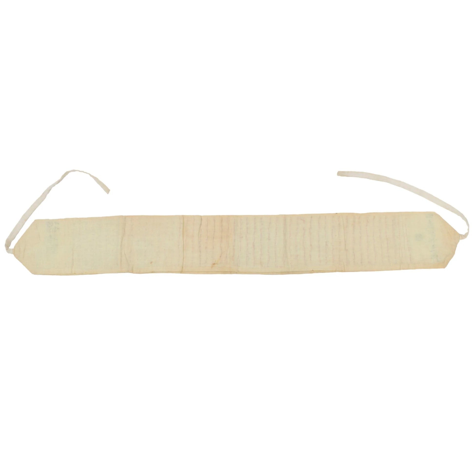 Original Japanese WWII Senninbari 1000 Stitch Belt with Stitched Coin & 'Hidden' Construction - 46 ½ x 6' — image 8