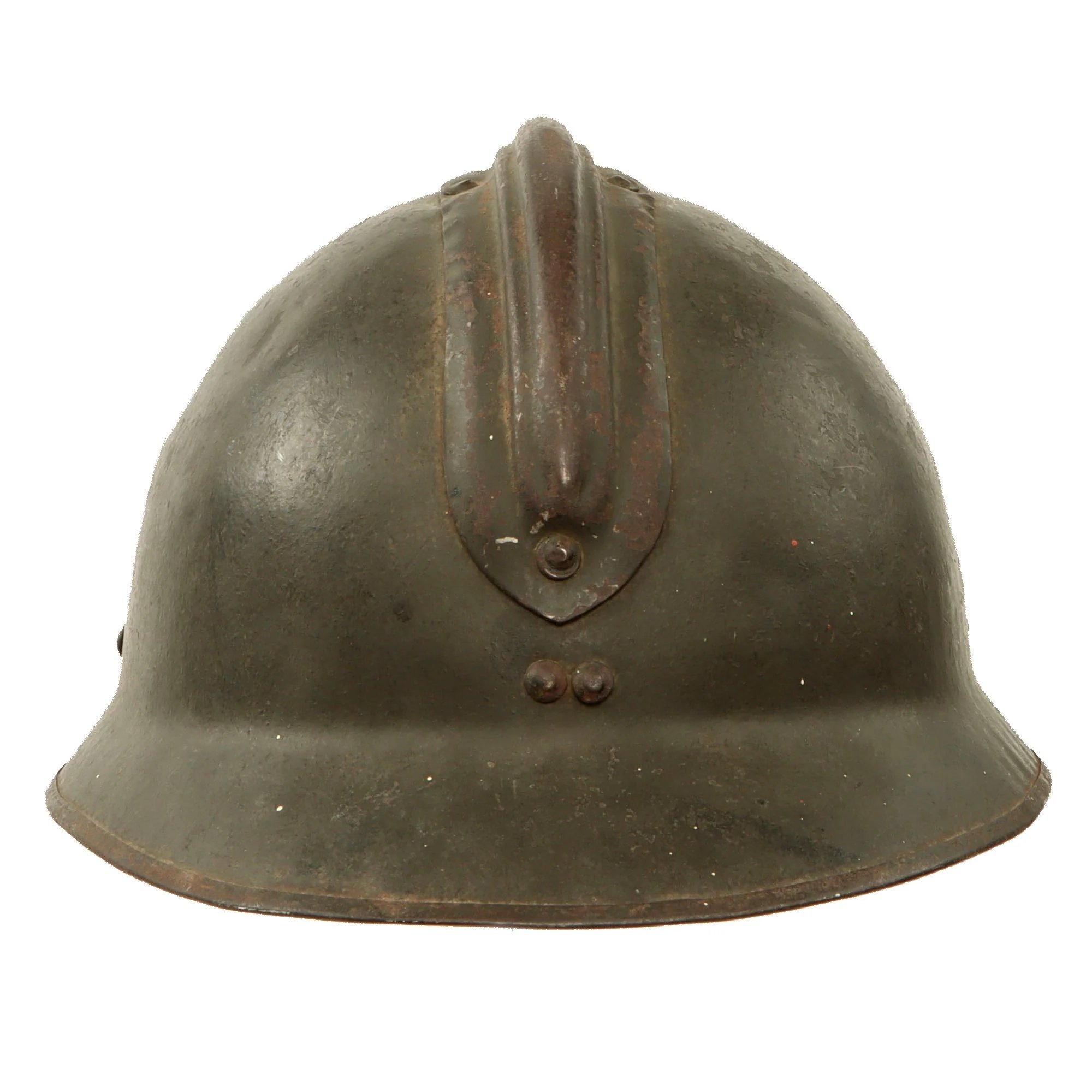Original French WWII North African 7th Zouave M26 Adrian Helmet - Full Liner & Chinstrap - Extremely Large Size — image 6