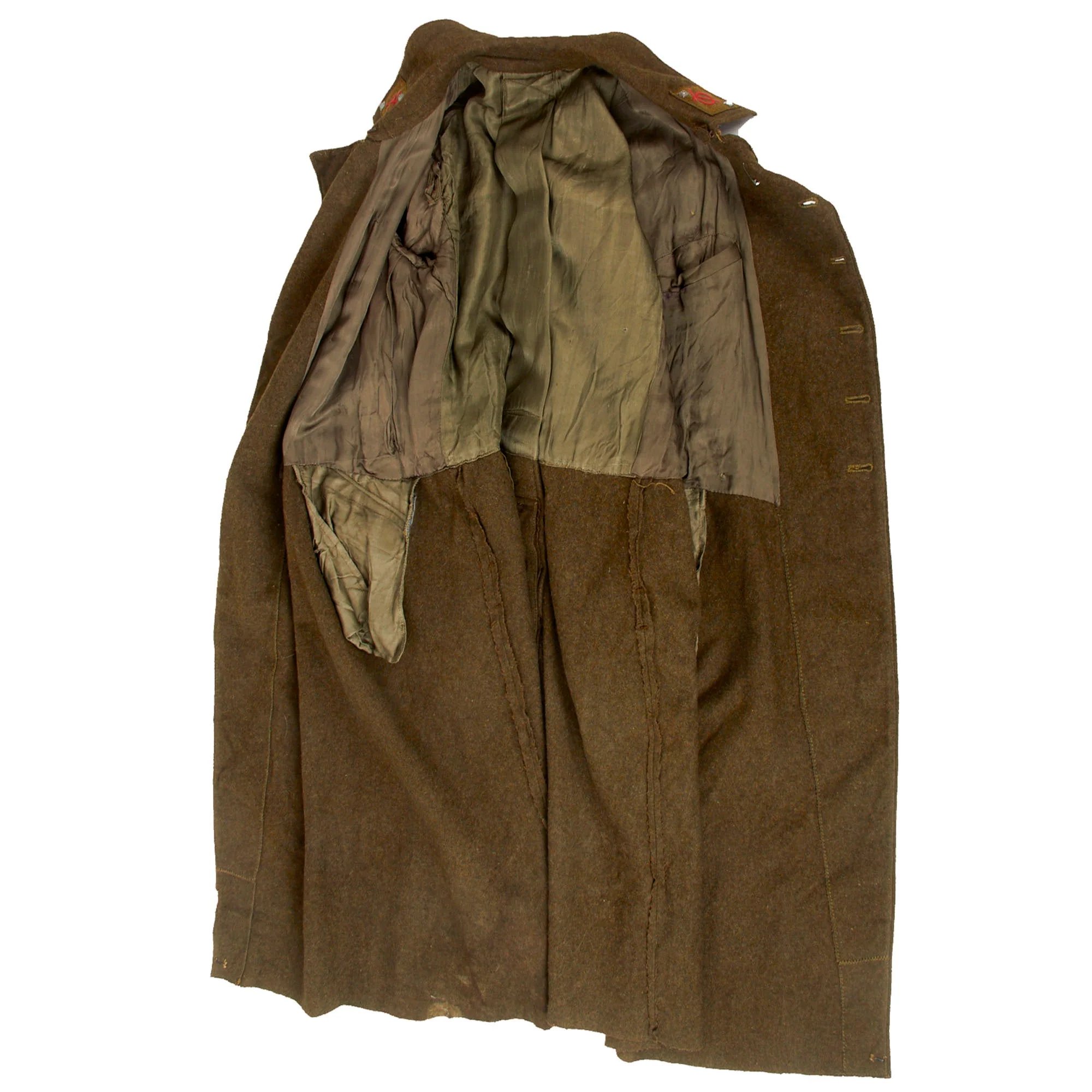 Original German WWII Organisation Todt OT-Obertruppführer NCO Earth Brown Wool Greatcoat with Armband — image 11