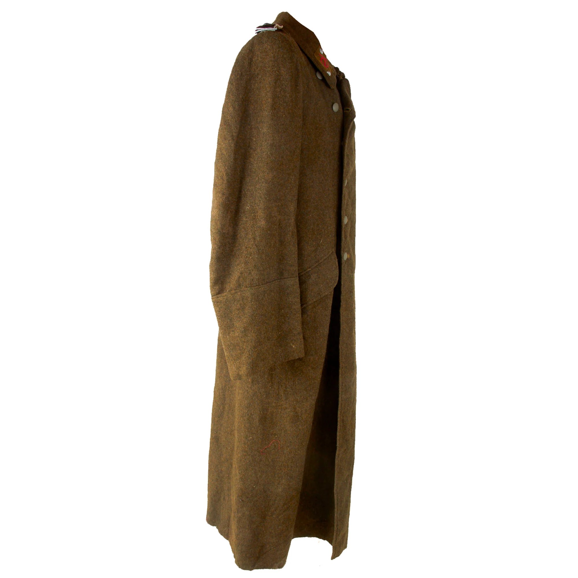 Original German WWII Organisation Todt OT-Obertruppführer NCO Earth Brown Wool Greatcoat with Armband — image 9