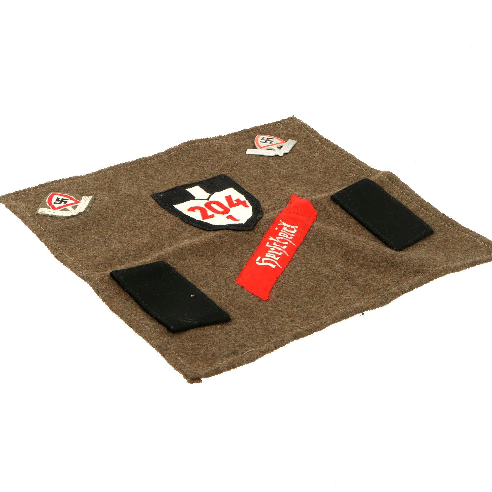 Original German WWII Reichsarbeitsdienst RAD Labor Service Insignia Grouping Attached to Uniform Fabric — image 8