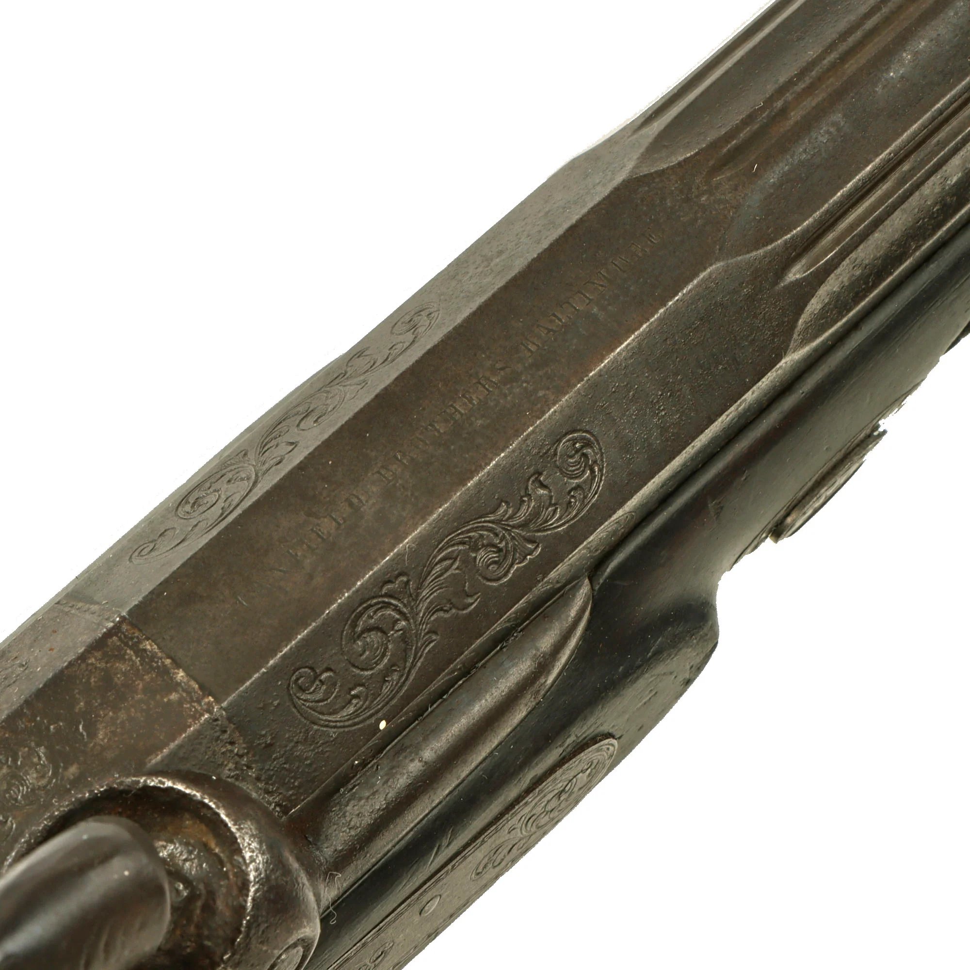 Original French Made Matched Pair of Upmarket Rifled Percussion 'Dueling' Pistols Retailed by Canfield Bros. Baltimore with Carved Stocks - Circa 1850 — image 20