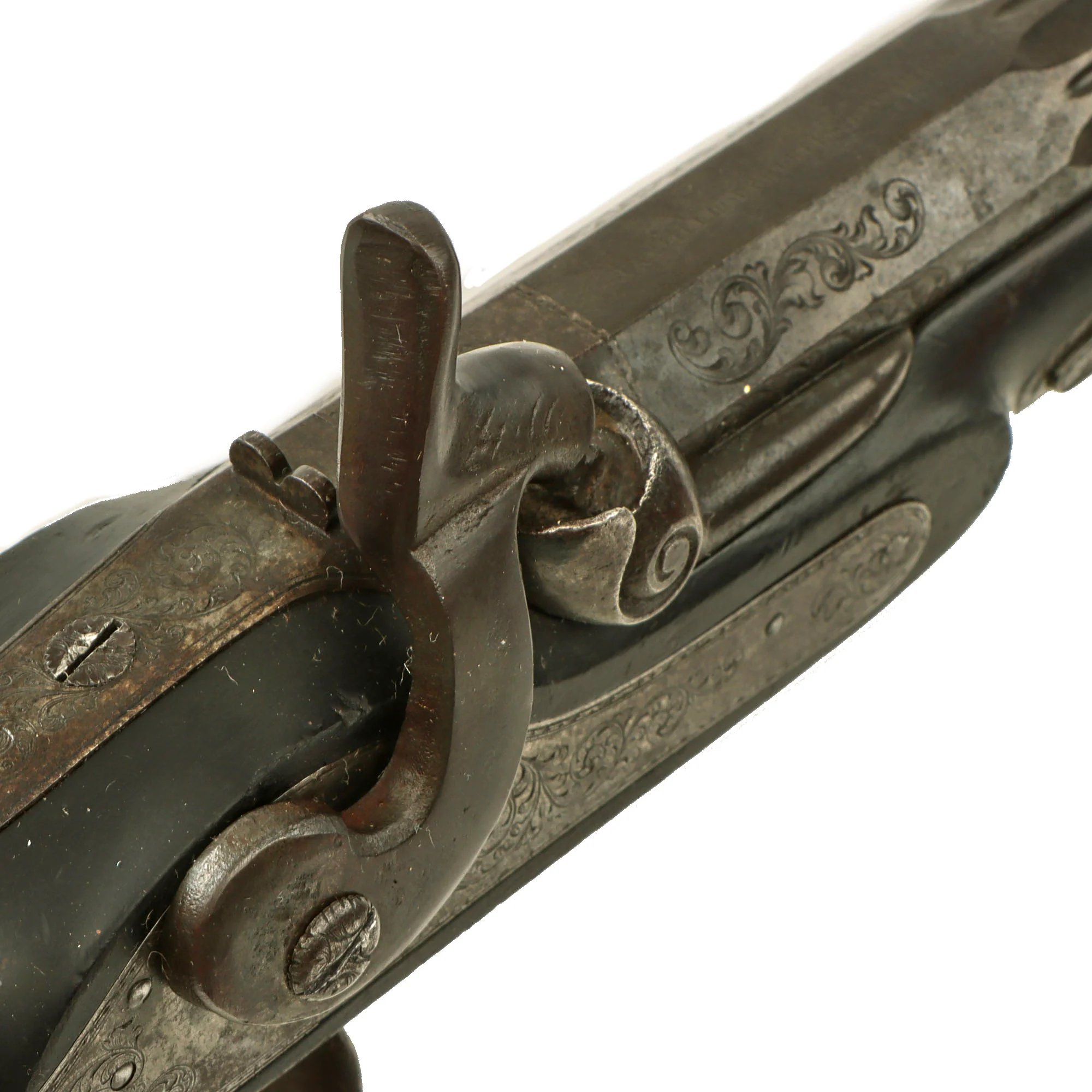 Original French Made Matched Pair of Upmarket Rifled Percussion 'Dueling' Pistols Retailed by Canfield Bros. Baltimore with Carved Stocks - Circa 1850 — image 21