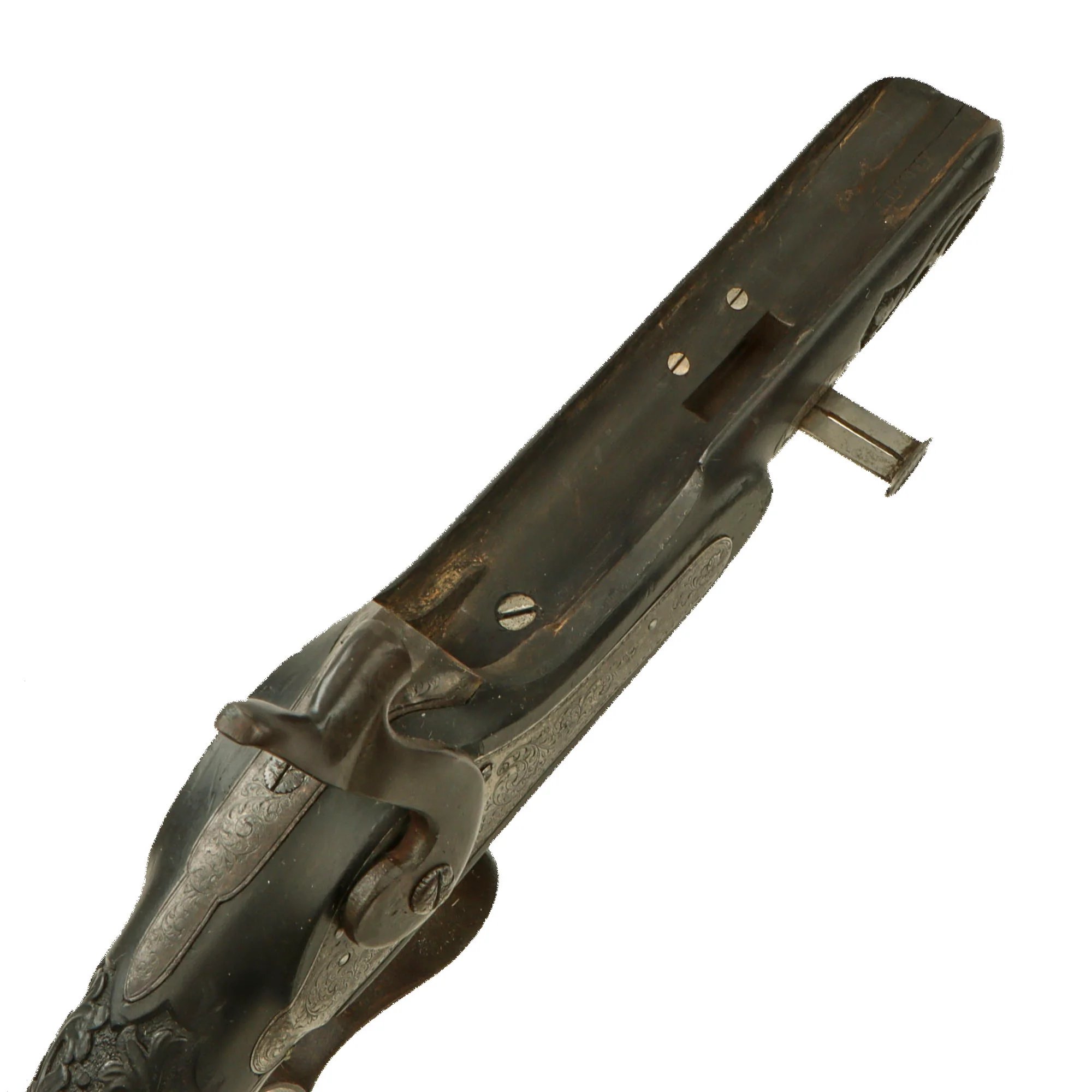 Original French Made Matched Pair of Upmarket Rifled Percussion 'Dueling' Pistols Retailed by Canfield Bros. Baltimore with Carved Stocks - Circa 1850 — image 7