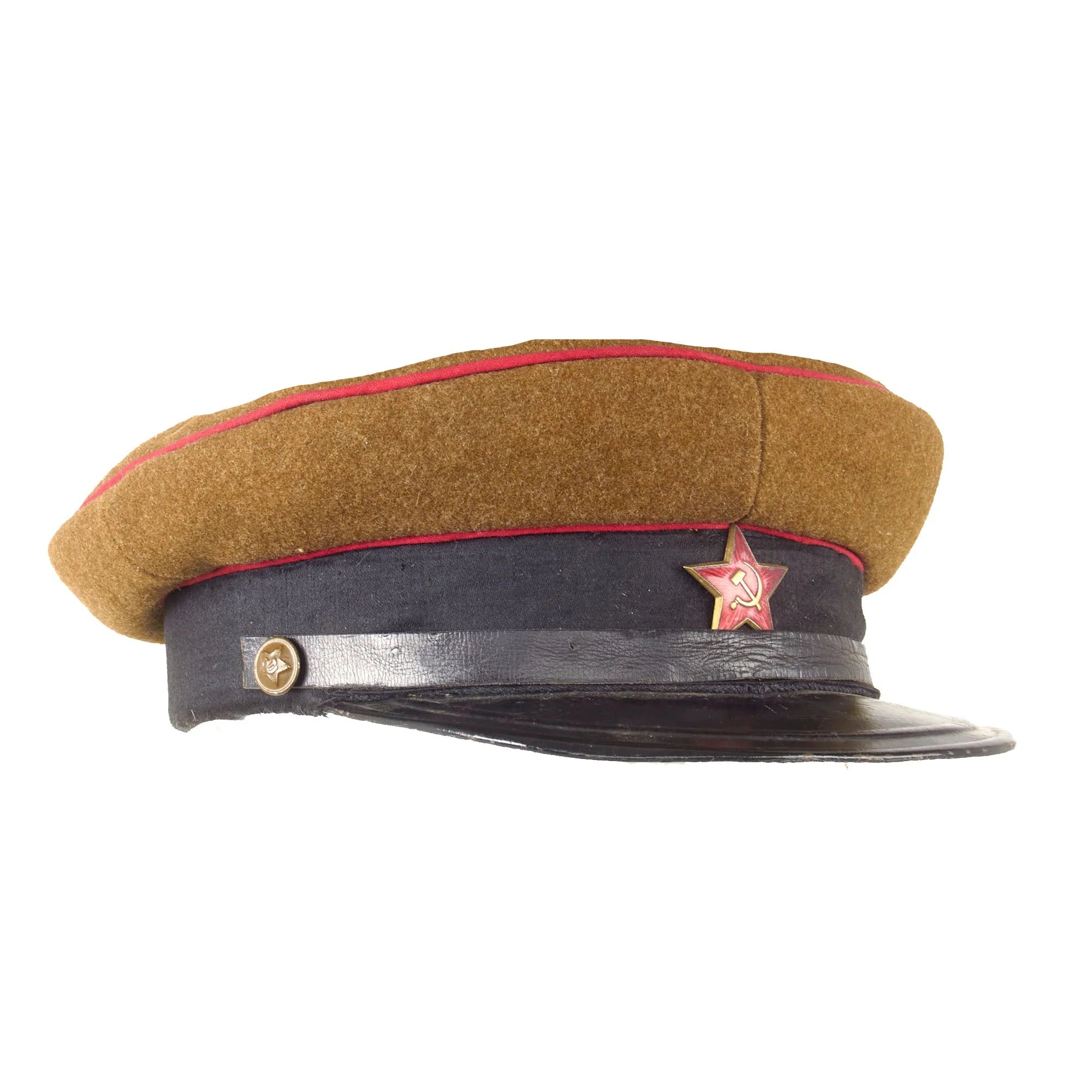 Original Soviet Russian WWII RKKA Artillery and Tank Officer Model 1935 M35 Hat — image 2