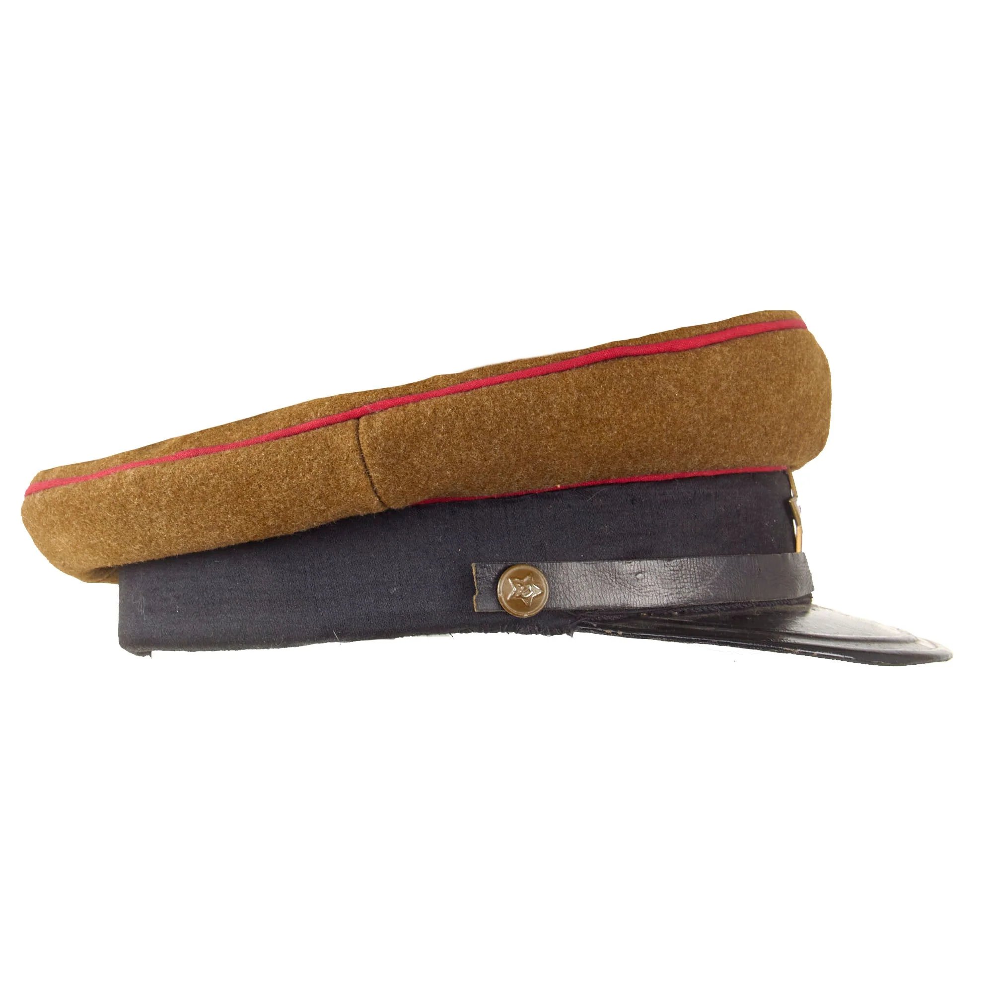 Original Soviet Russian WWII RKKA Artillery and Tank Officer Model 1935 M35 Hat — image 3