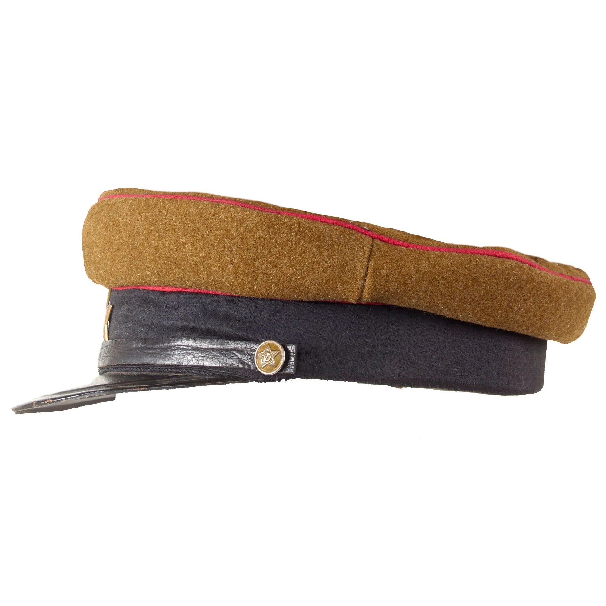 Original Soviet Russian WWII RKKA Artillery and Tank Officer Model 1935 M35 Hat — image 7