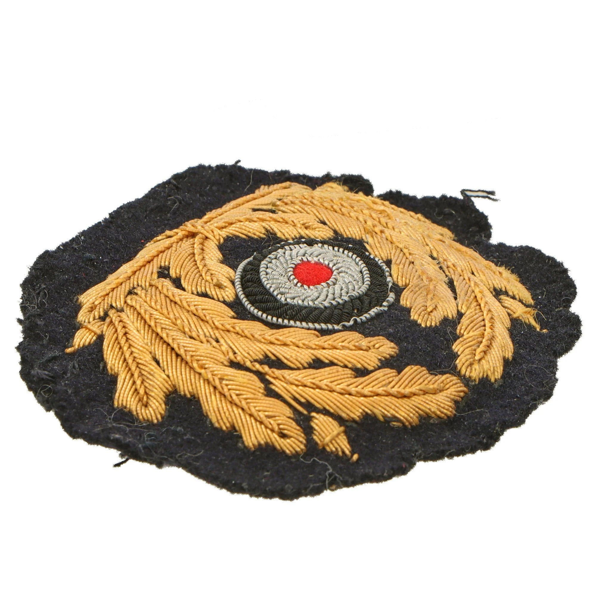 Original German WWII Kriegsmarine Navy Hand Embroidered Visor Cap Insignia Set - Eagle & Wreathed Cockade — image 4