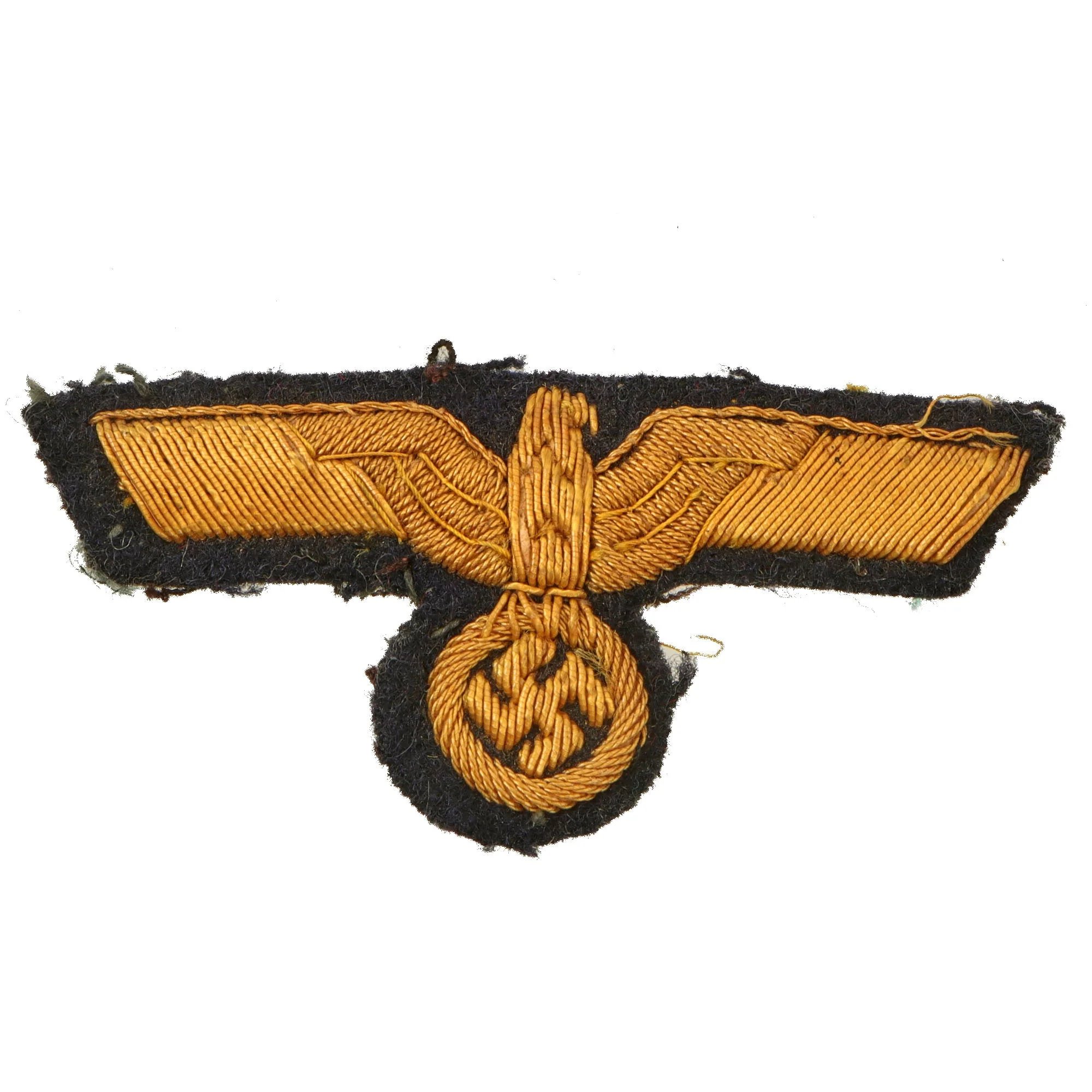 Original German WWII Kriegsmarine Navy Hand Embroidered Visor Cap Insignia Set - Eagle & Wreathed Cockade — image 5