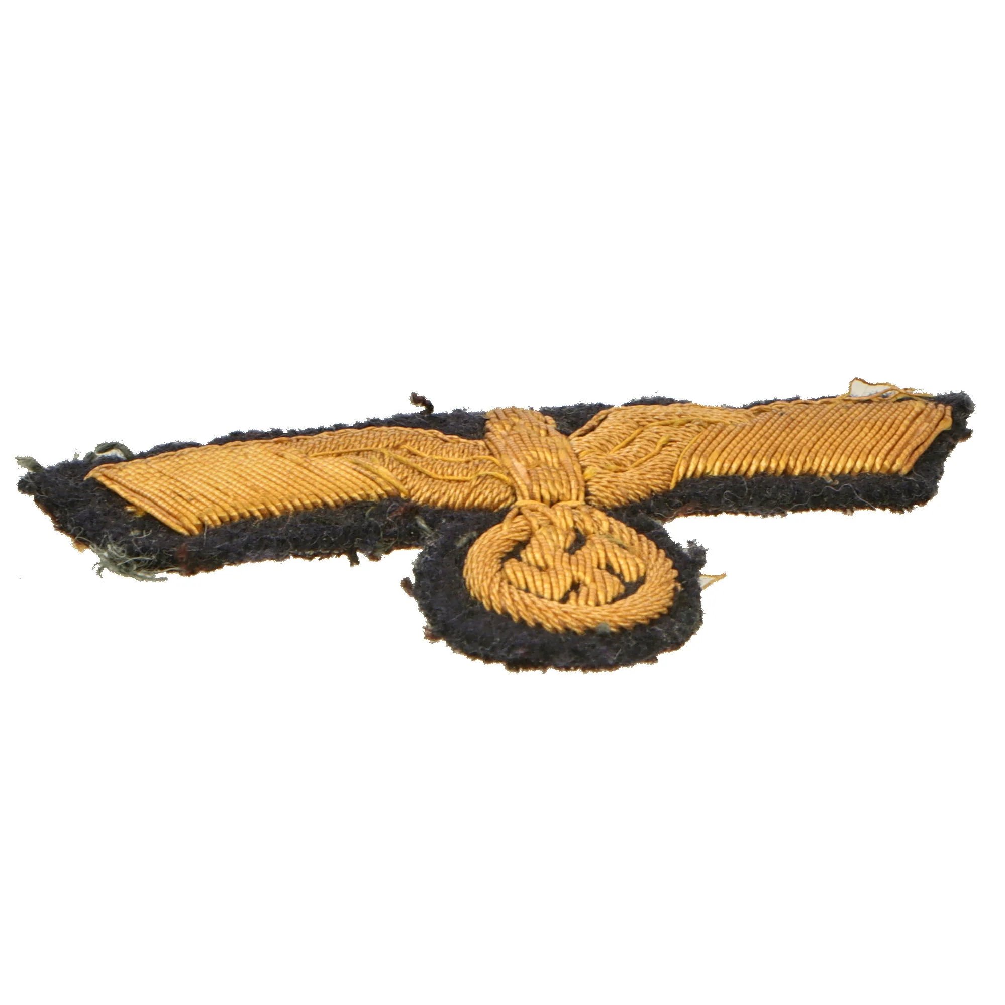 Original German WWII Kriegsmarine Navy Hand Embroidered Visor Cap Insignia Set - Eagle & Wreathed Cockade — image 7