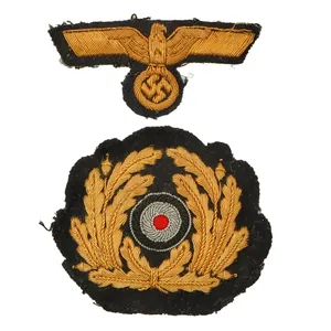 Original German WWII Kriegsmarine Navy Hand Embroidered Visor Cap Insignia …