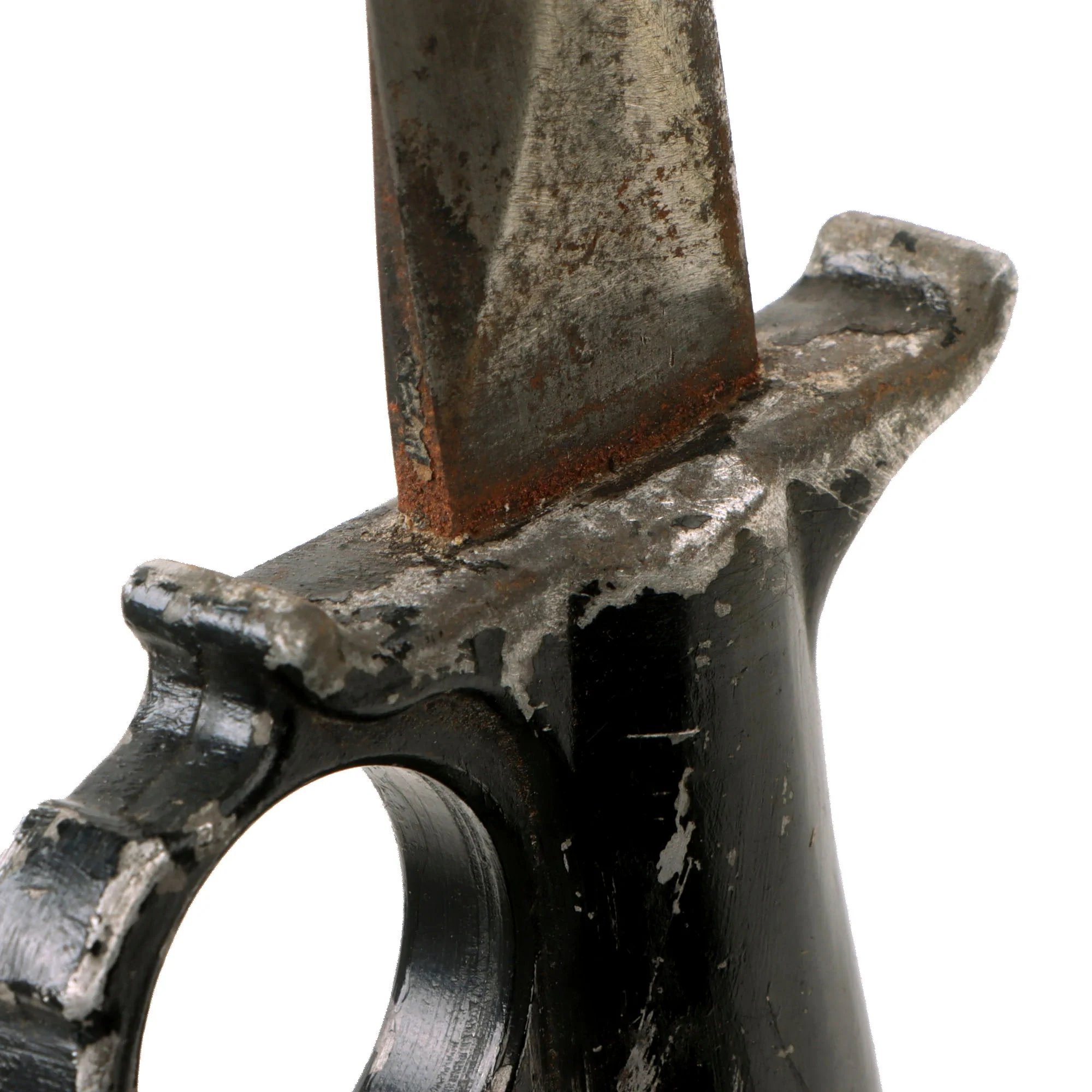 Original Rare U.S. WWII Everitt Black Handle Knuckle Fighting Knife with Scabbard - Named 'Warren Shanks' — image 6