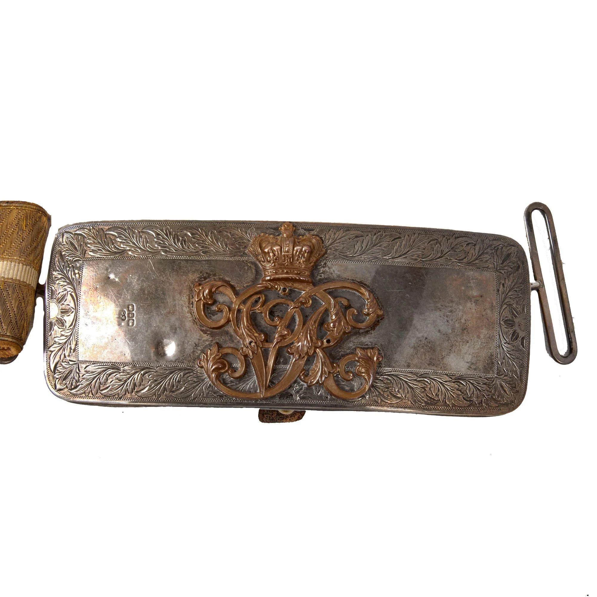 Original British Victorian 19th Royal Hussars (Queen Alexandra's Own) Major Officer's Busby & Full Dress Tunic Uniform Grouping with Sterling Silver Pouch Belt & Officer's Mess Waistcoat — image 14