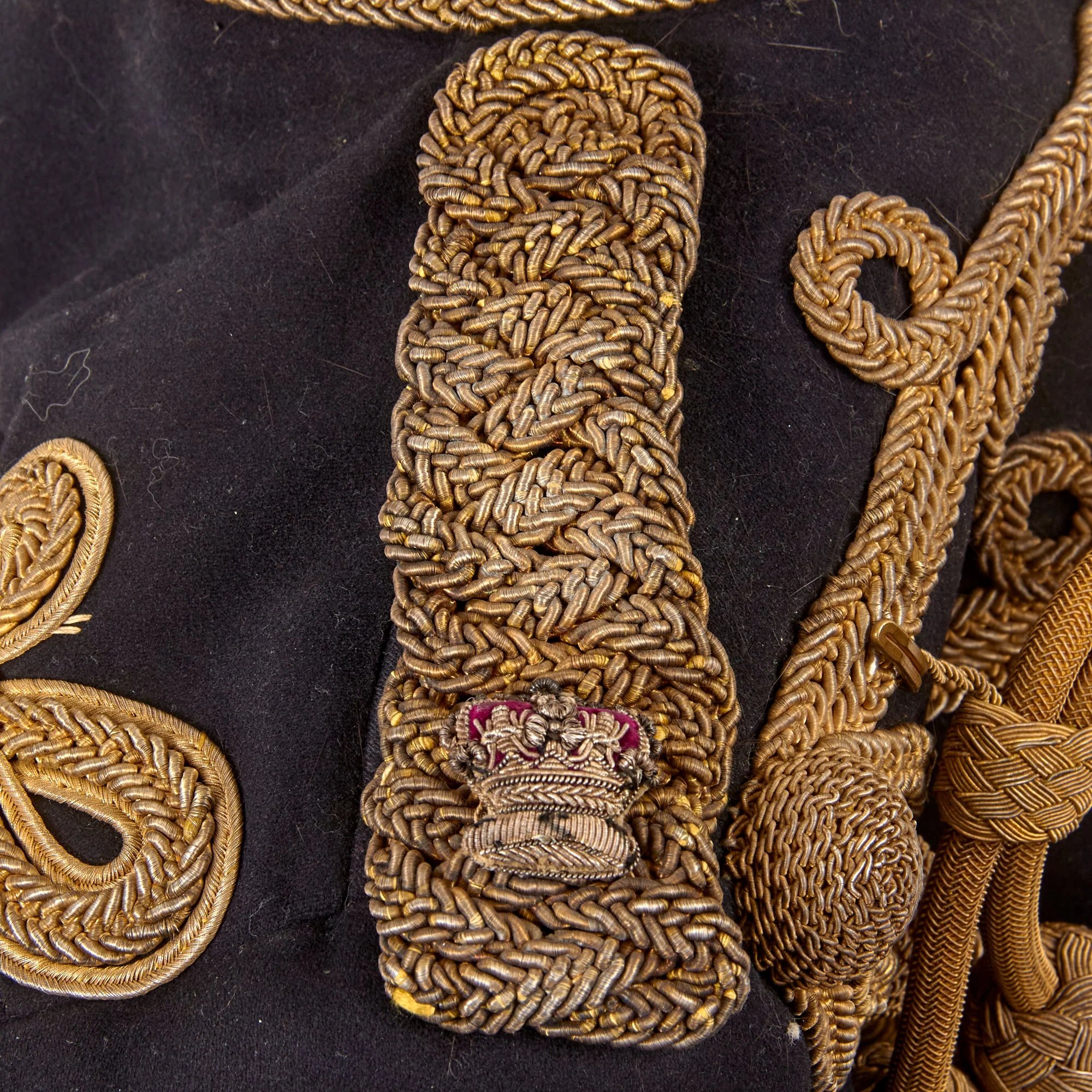 Original British Victorian 19th Royal Hussars (Queen Alexandra's Own) Major Officer's Busby & Full Dress Tunic Uniform Grouping with Sterling Silver Pouch Belt & Officer's Mess Waistcoat — image 25