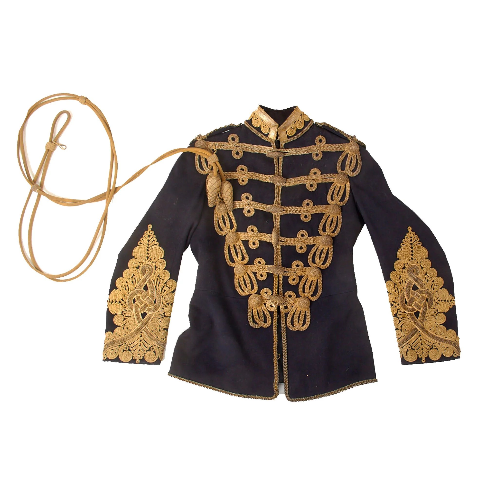 Original British Victorian 19th Royal Hussars (Queen Alexandra's Own) Major Officer's Busby & Full Dress Tunic Uniform Grouping with Sterling Silver Pouch Belt & Officer's Mess Waistcoat — image 3