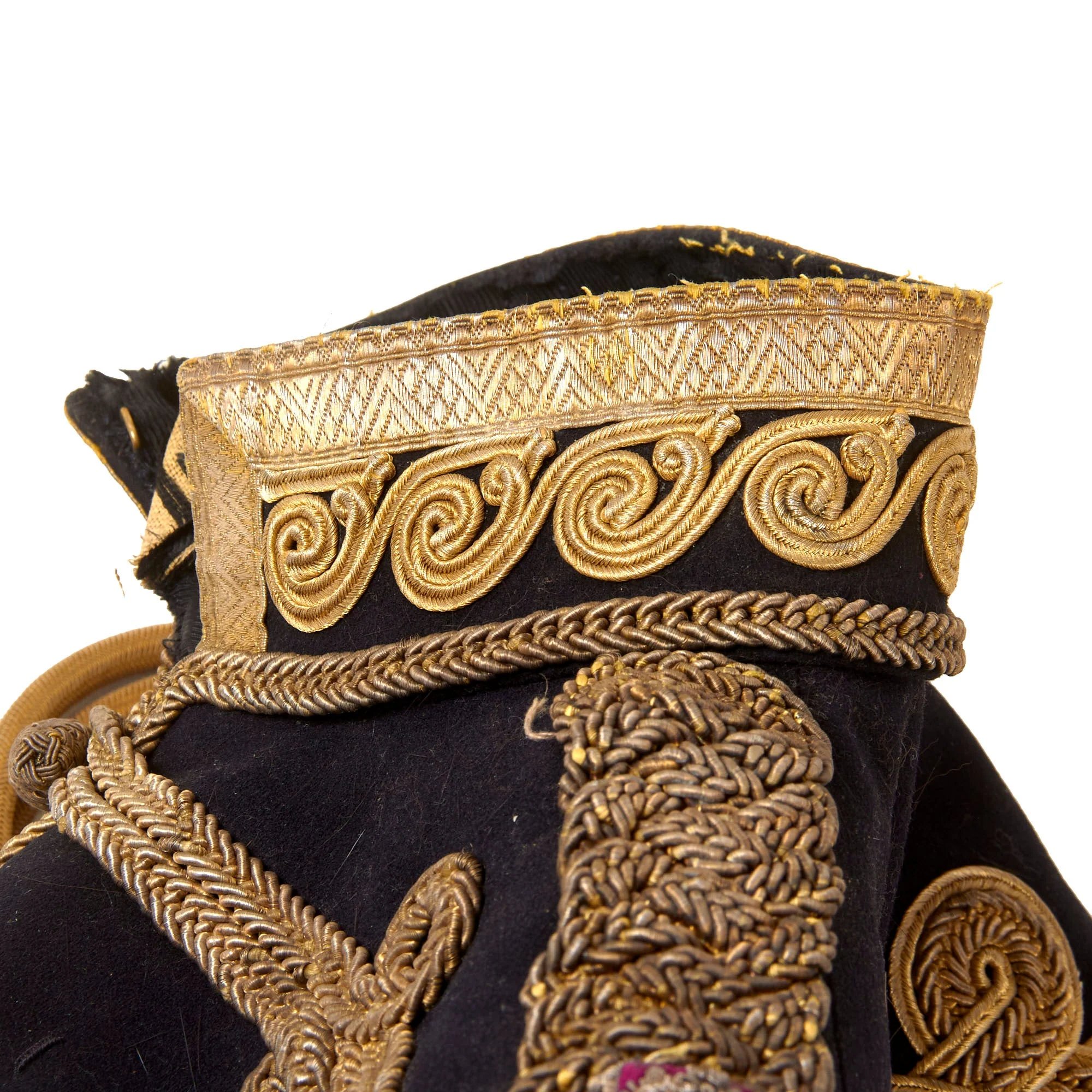 Original British Victorian 19th Royal Hussars (Queen Alexandra's Own) Major Officer's Busby & Full Dress Tunic Uniform Grouping with Sterling Silver Pouch Belt & Officer's Mess Waistcoat — image 32