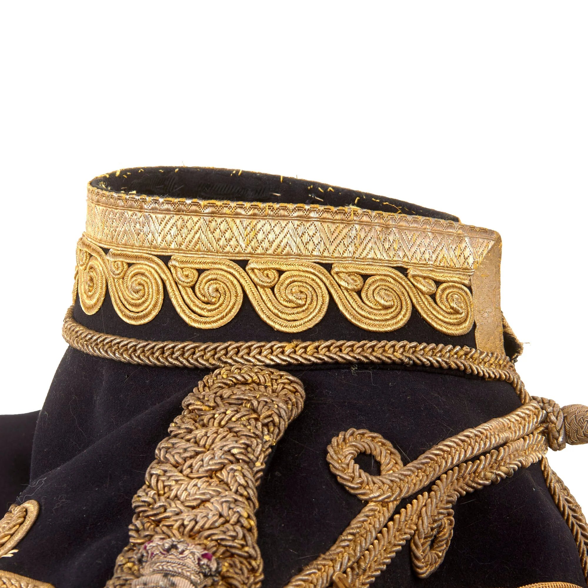 Original British Victorian 19th Royal Hussars (Queen Alexandra's Own) Major Officer's Busby & Full Dress Tunic Uniform Grouping with Sterling Silver Pouch Belt & Officer's Mess Waistcoat — image 34