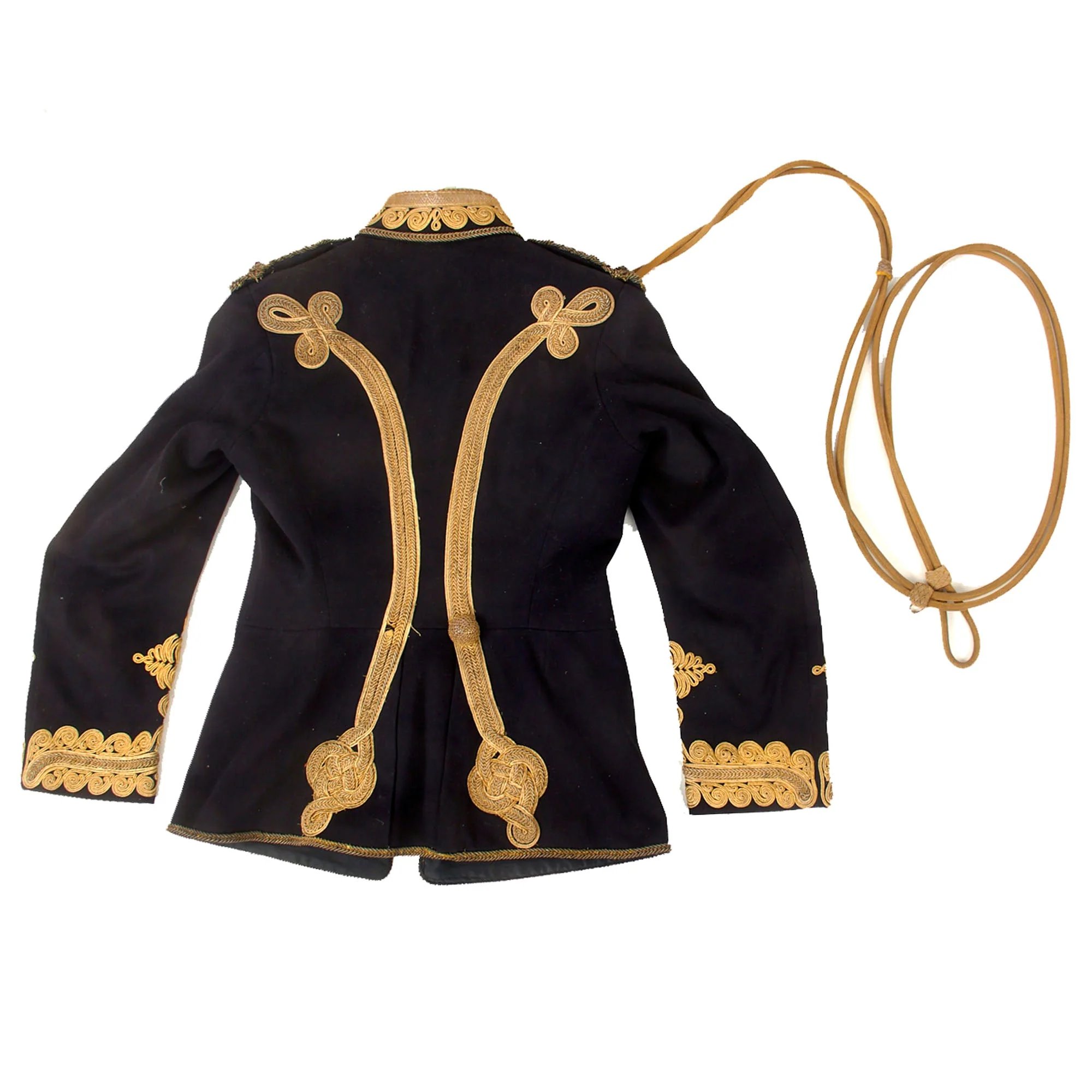 Original British Victorian 19th Royal Hussars (Queen Alexandra's Own) Major Officer's Busby & Full Dress Tunic Uniform Grouping with Sterling Silver Pouch Belt & Officer's Mess Waistcoat — image 4