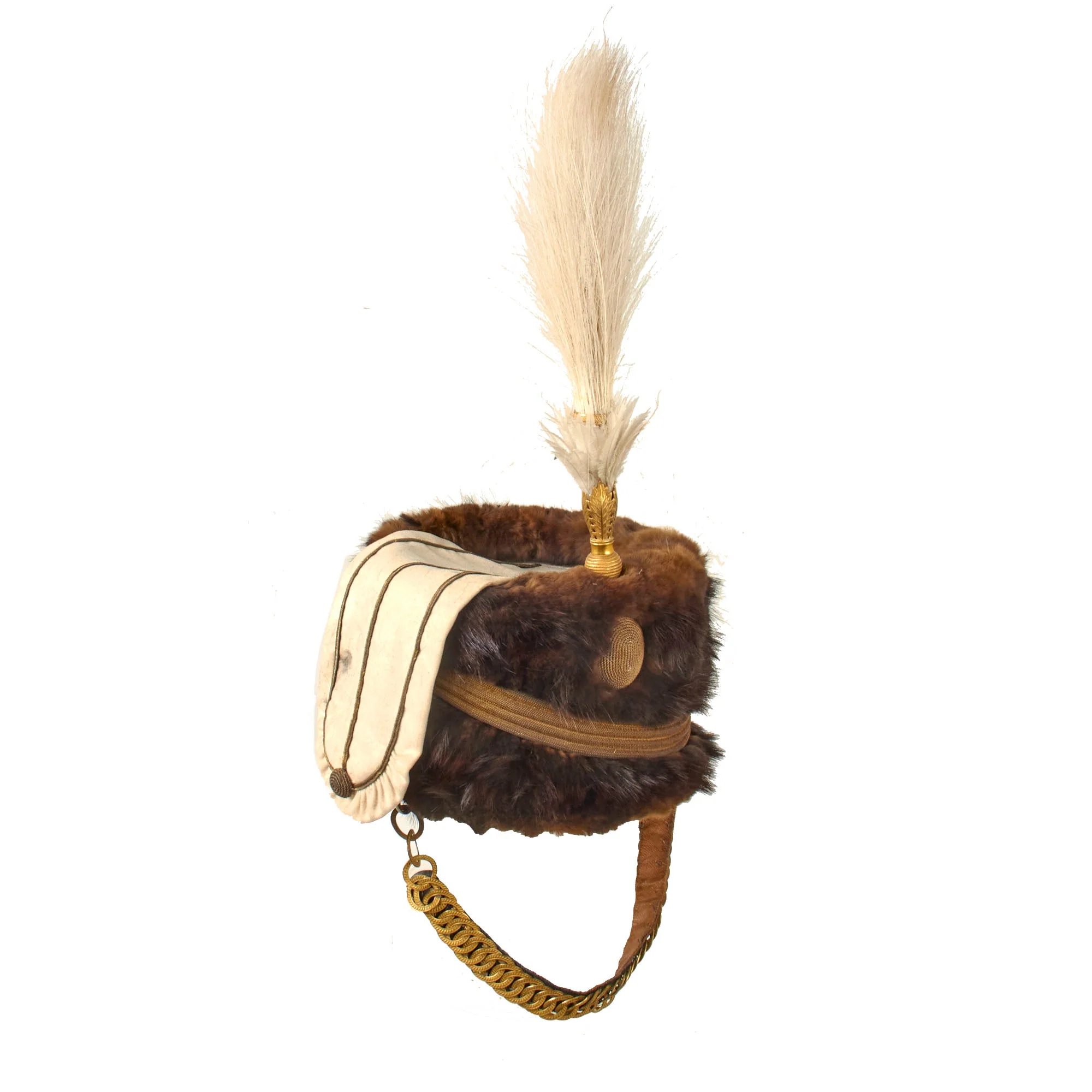 Original British Victorian 19th Royal Hussars (Queen Alexandra's Own) Major Officer's Busby & Full Dress Tunic Uniform Grouping with Sterling Silver Pouch Belt & Officer's Mess Waistcoat — image 5