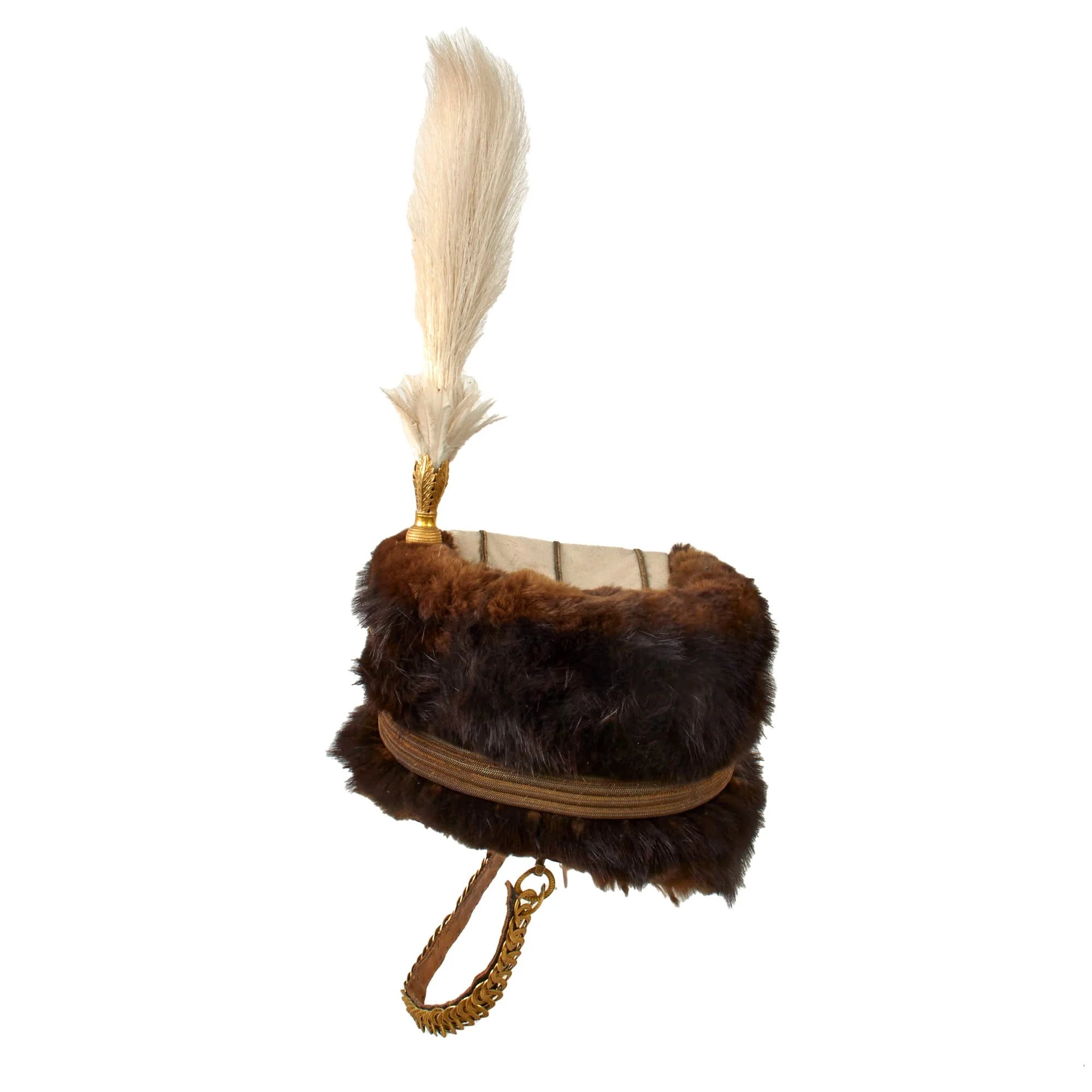 Original British Victorian 19th Royal Hussars (Queen Alexandra's Own) Major Officer's Busby & Full Dress Tunic Uniform Grouping with Sterling Silver Pouch Belt & Officer's Mess Waistcoat — image 52