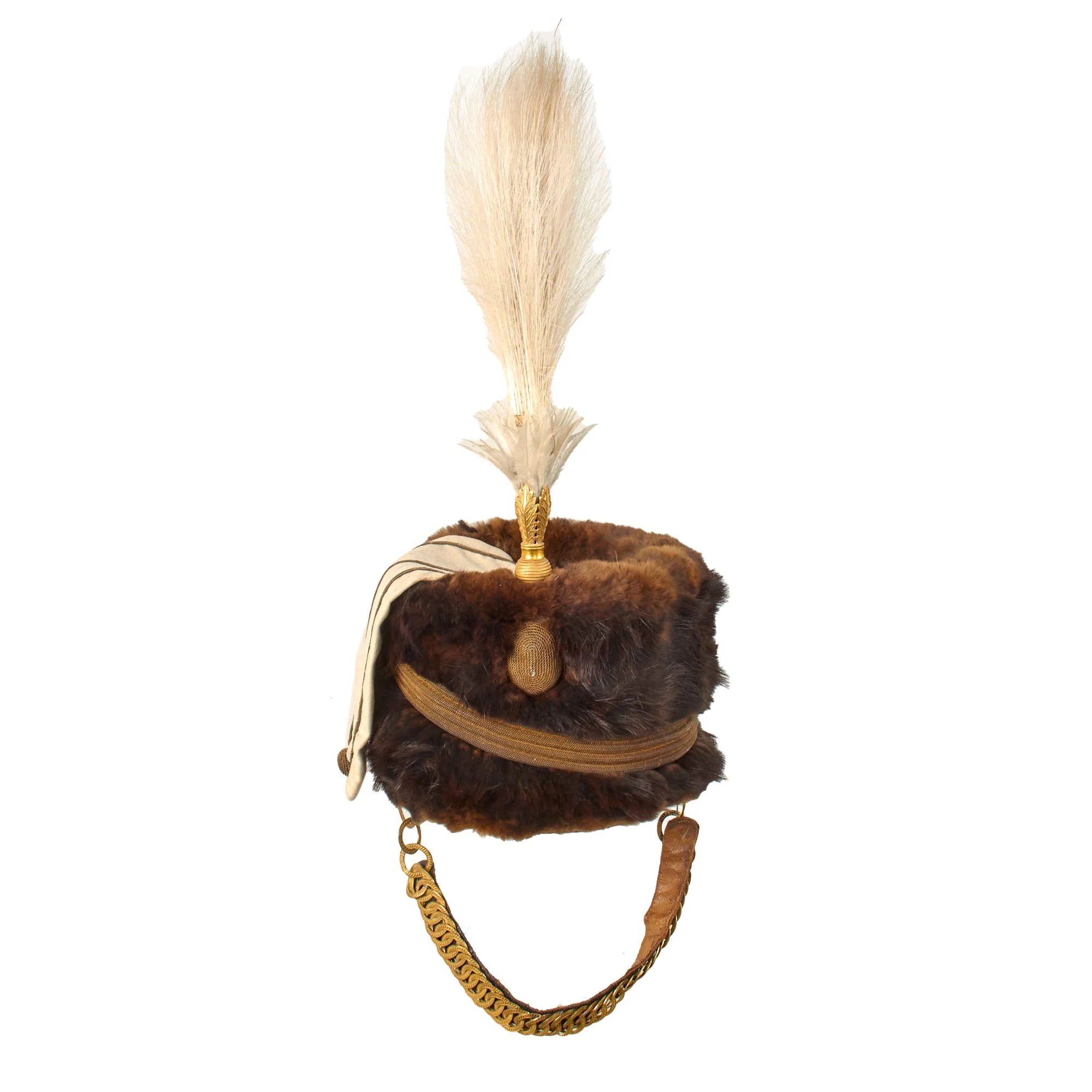 Original British Victorian 19th Royal Hussars (Queen Alexandra's Own) Major Officer's Busby & Full Dress Tunic Uniform Grouping with Sterling Silver Pouch Belt & Officer's Mess Waistcoat — image 56