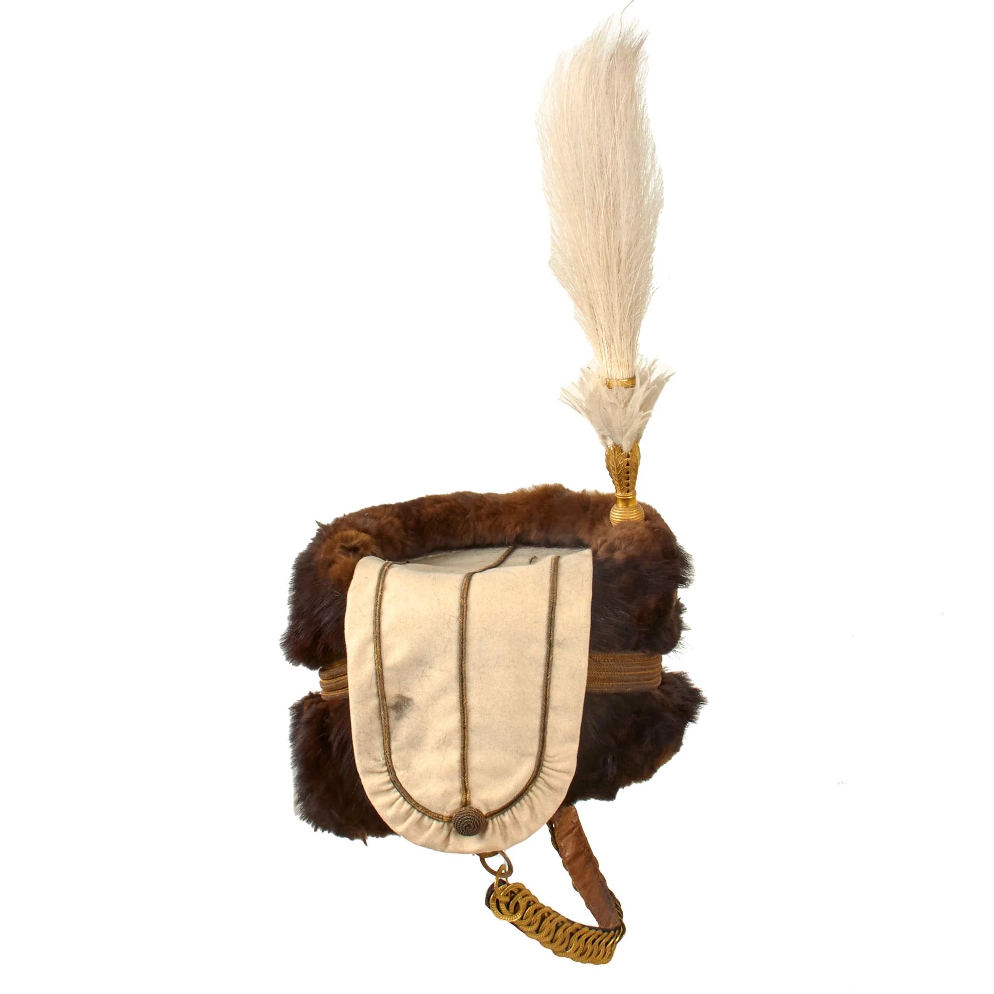 Original British Victorian 19th Royal Hussars (Queen Alexandra's Own) Major Officer's Busby & Full Dress Tunic Uniform Grouping with Sterling Silver Pouch Belt & Officer's Mess Waistcoat — image 6