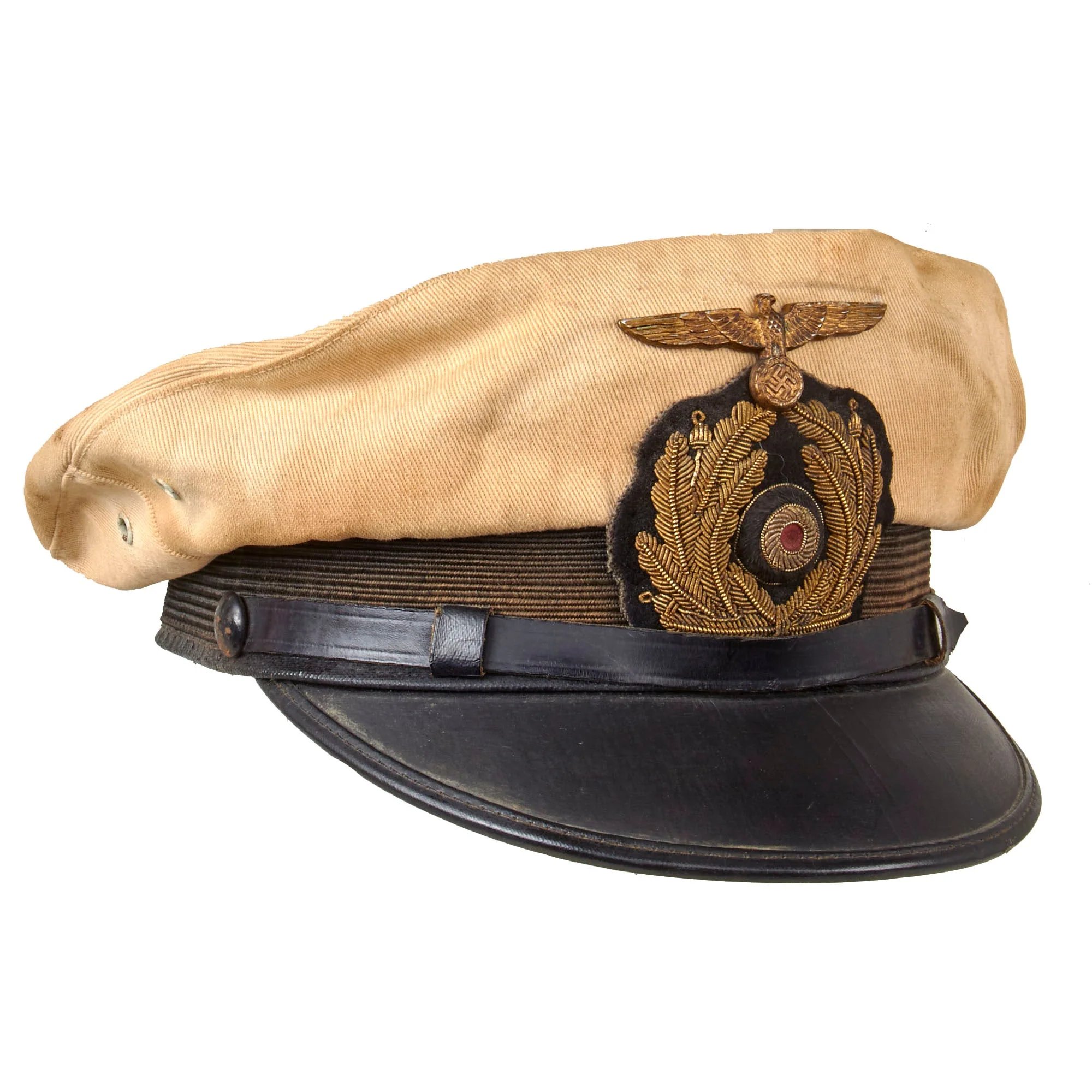 Original German WWII Kriegsmarine Navy White Summer Weight Senior NCO's Schirmmütze Visor Cap — image 4