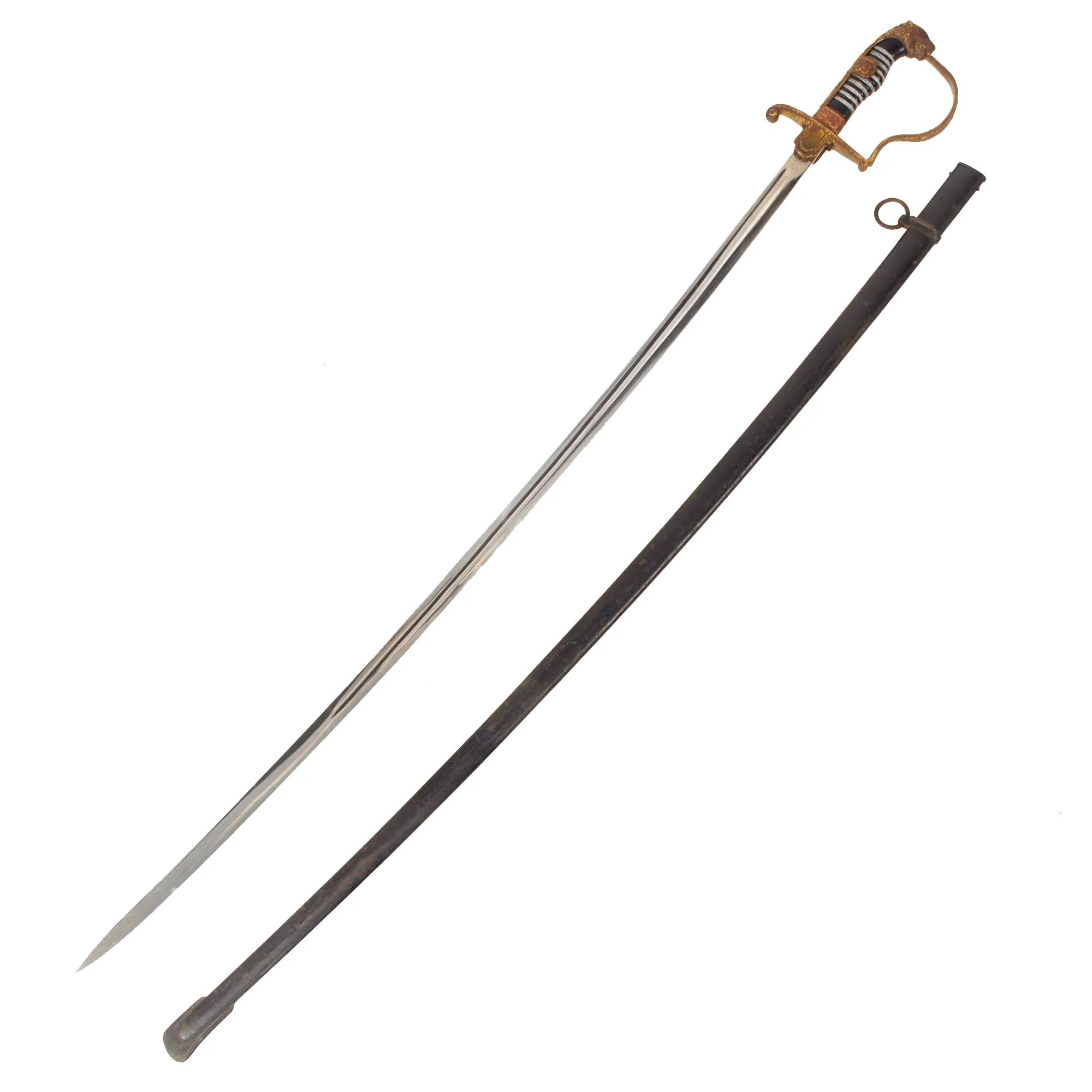 Original German WWII Scharnhorst Pattern Field Marshal Lion Head Army Officers Sword by Carl Eickhorn with Steel Scabbard — image 2