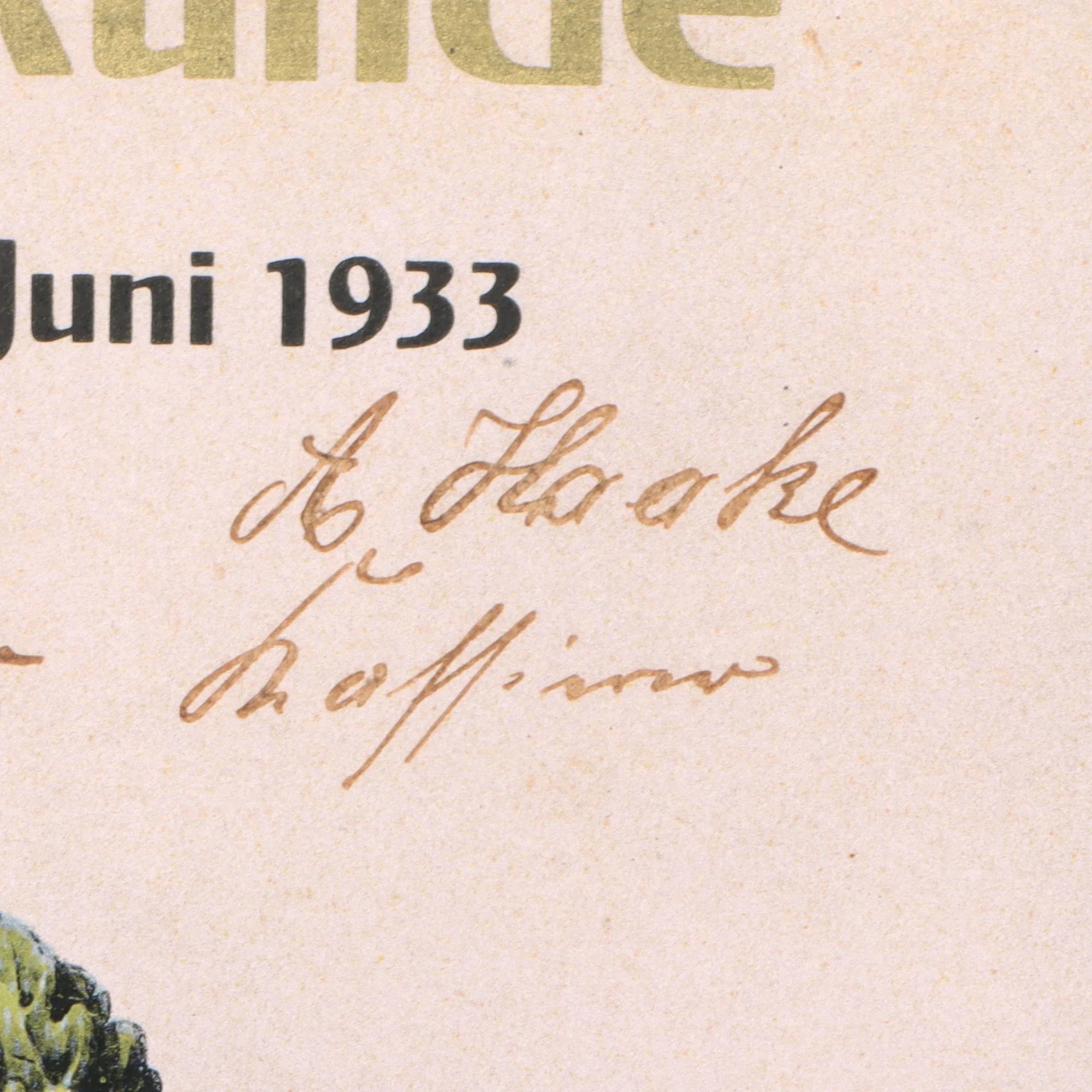 Original German Pre-WWII Berlstedt Veterans and Military Association 50th Anniversary Honor Certificate - Ernst Thriemers - 12 ⅝ x 19' — image 4