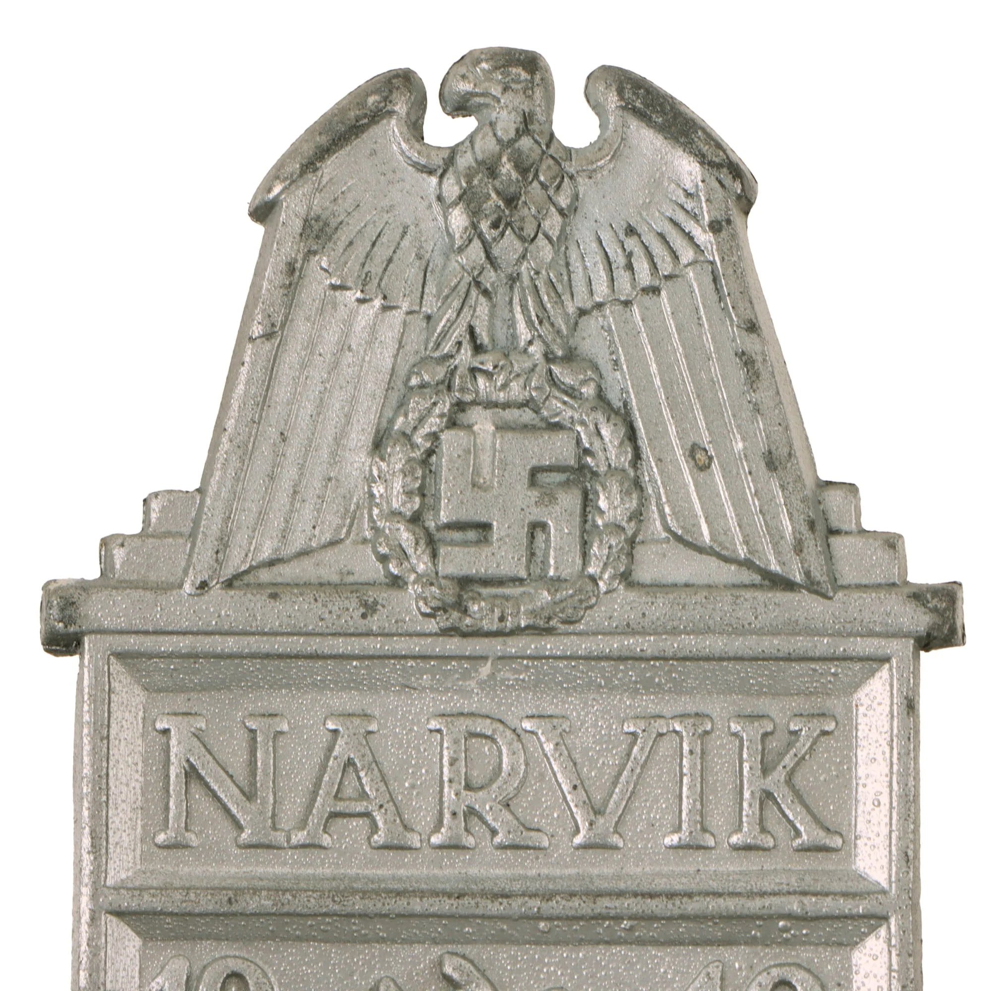 Original German WWII Heer and Luftwaffe Narvik Shield Award with Intact Prongs - Narvikschild — image 2