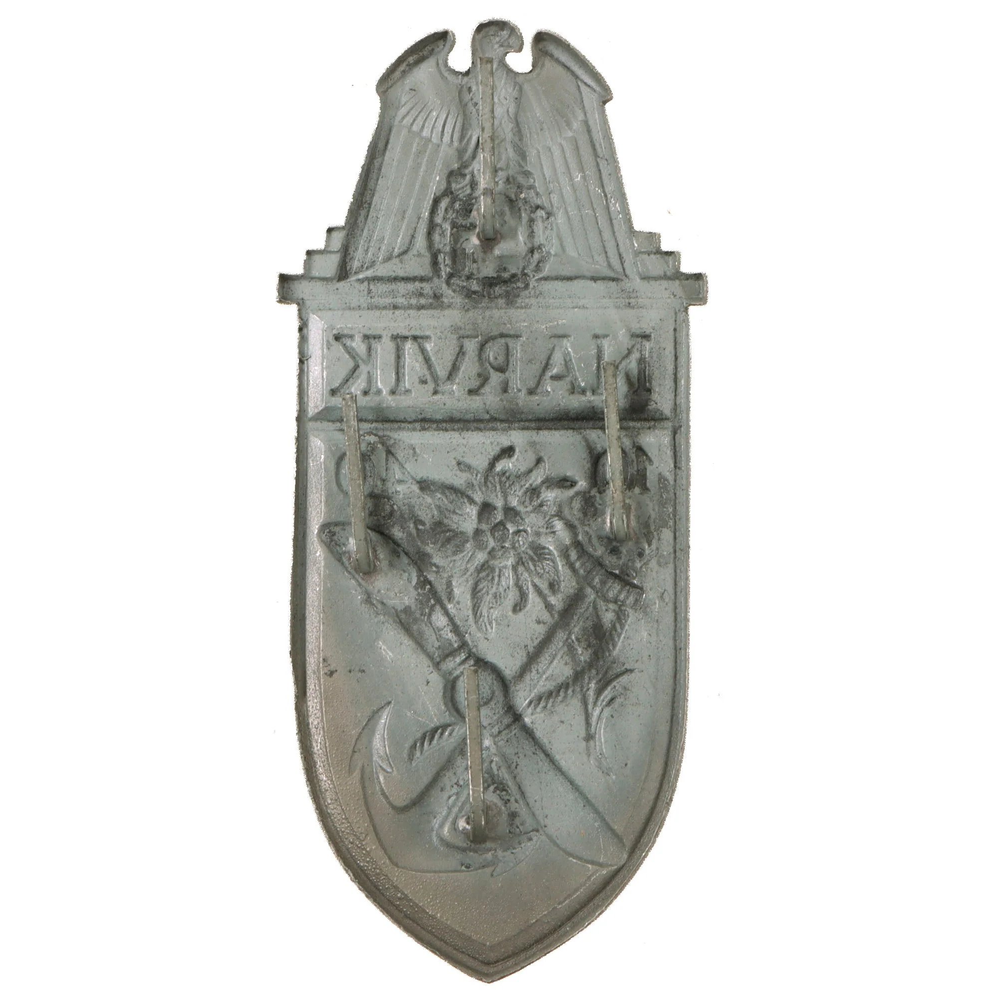 Original German WWII Heer and Luftwaffe Narvik Shield Award with Intact Prongs - Narvikschild — image 3