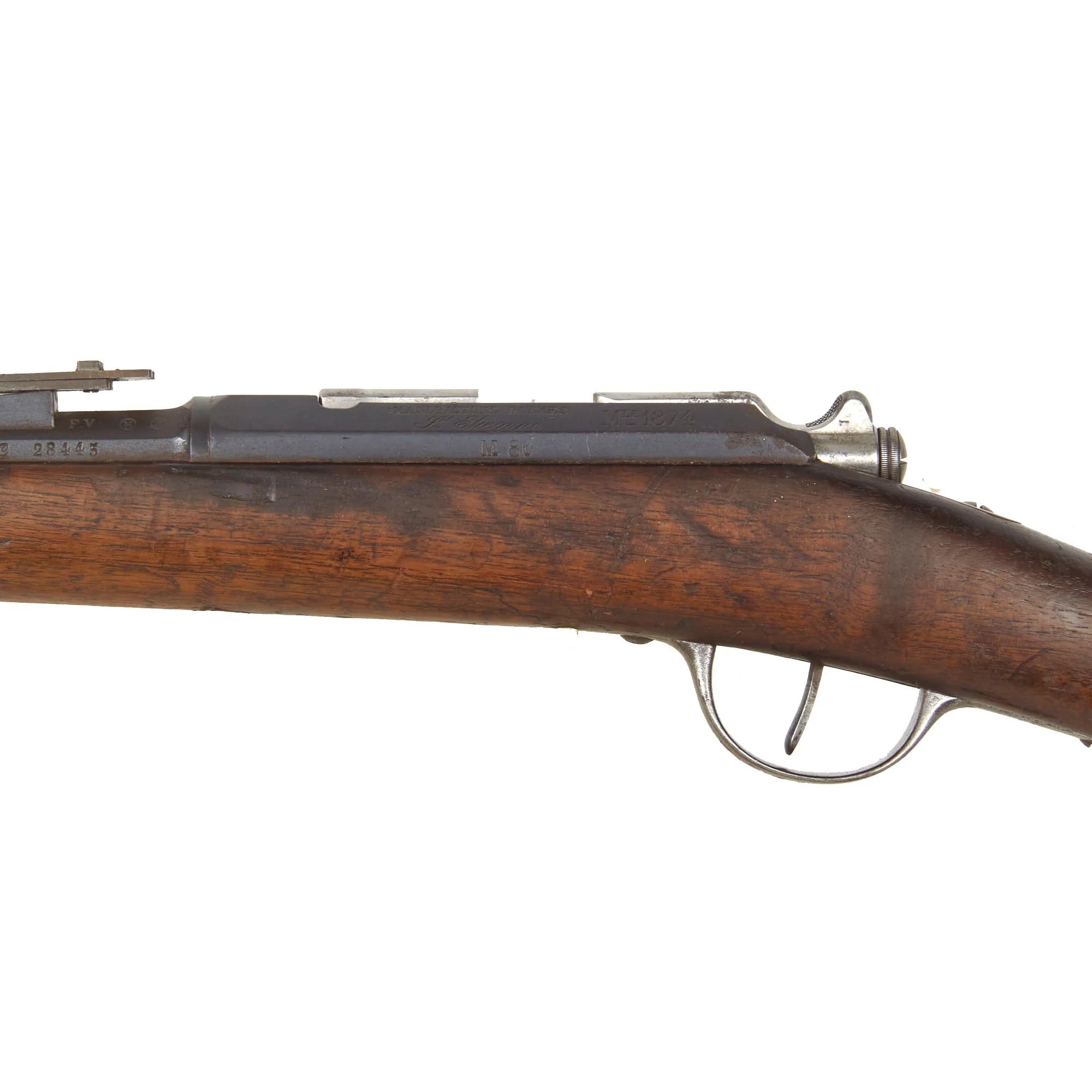 Original French Fusil Gras Modèle 1874 M80 Infantry Rifle by St. Etiénne Arsenal Serial G 28445 with Excellent Bore, Bayonet, and Scabbard - Dated 1875 — image 17