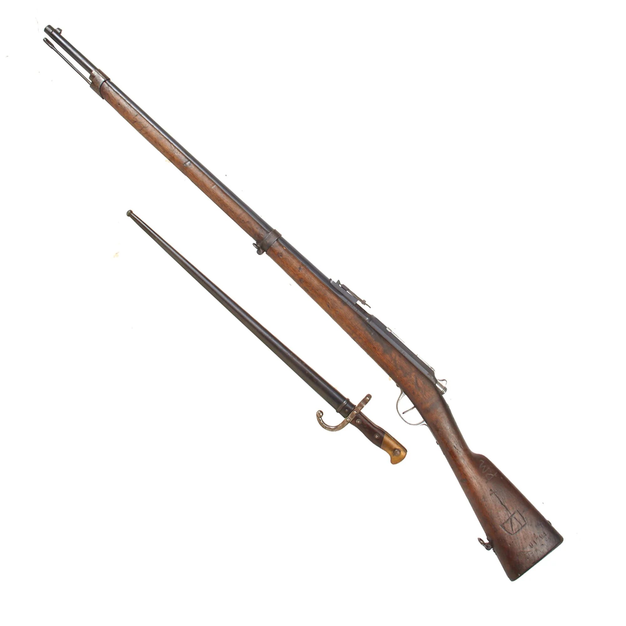 Original French Fusil Gras Modèle 1874 M80 Infantry Rifle by St. Etiénne Arsenal Serial G 28445 with Excellent Bore, Bayonet, and Scabbard - Dated 1875 — image 3