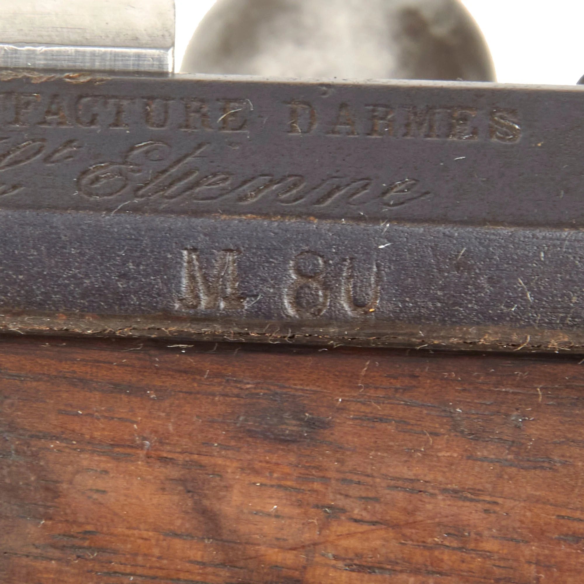 Original French Fusil Gras Modèle 1874 M80 Infantry Rifle by St. Etiénne Arsenal Serial G 28445 with Excellent Bore, Bayonet, and Scabbard - Dated 1875 — image 9