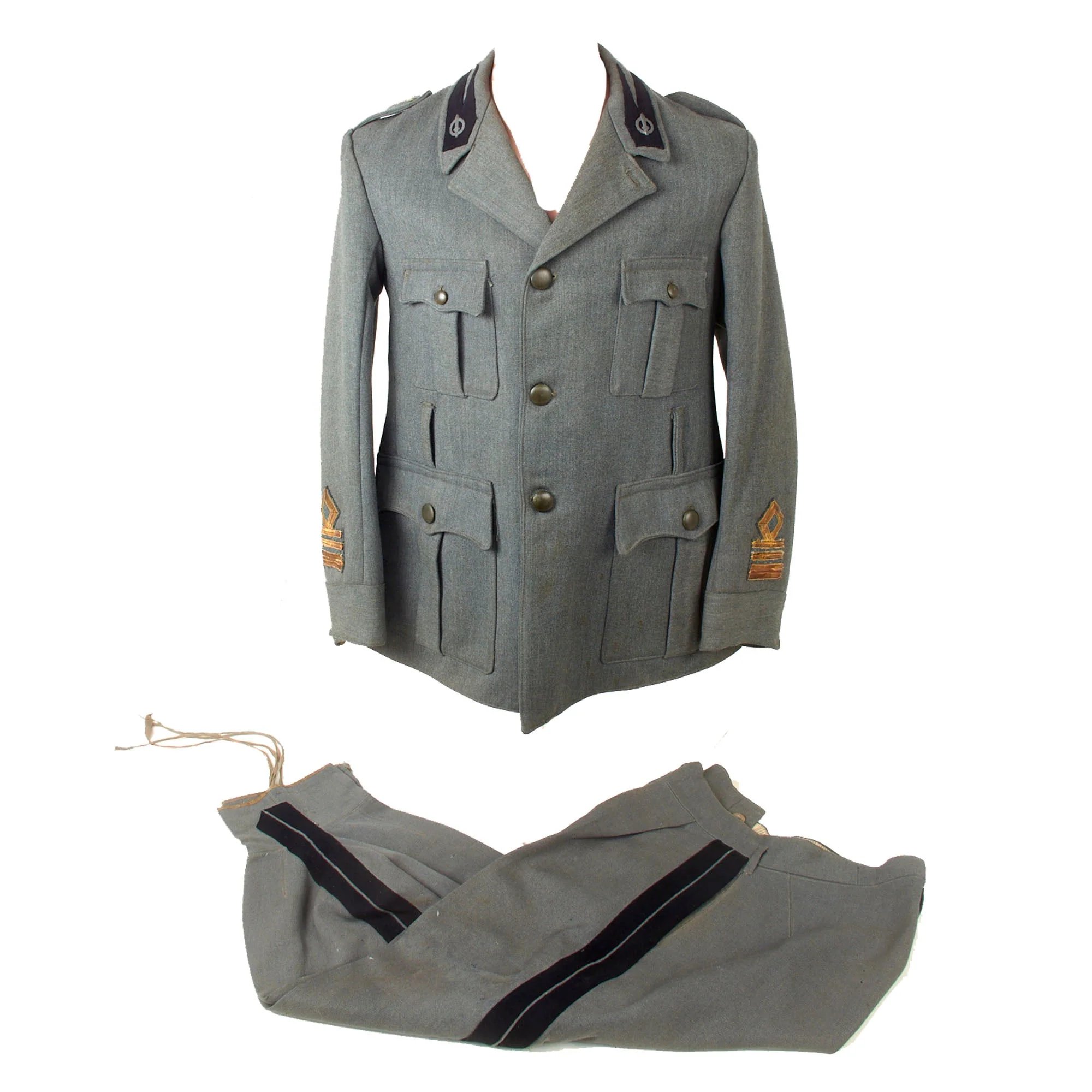 Original Italian WWII Repubblica Sociale Italiana RSI German Puppet State Tenente Colonnello Uniform Jacket & Trousers — image 2