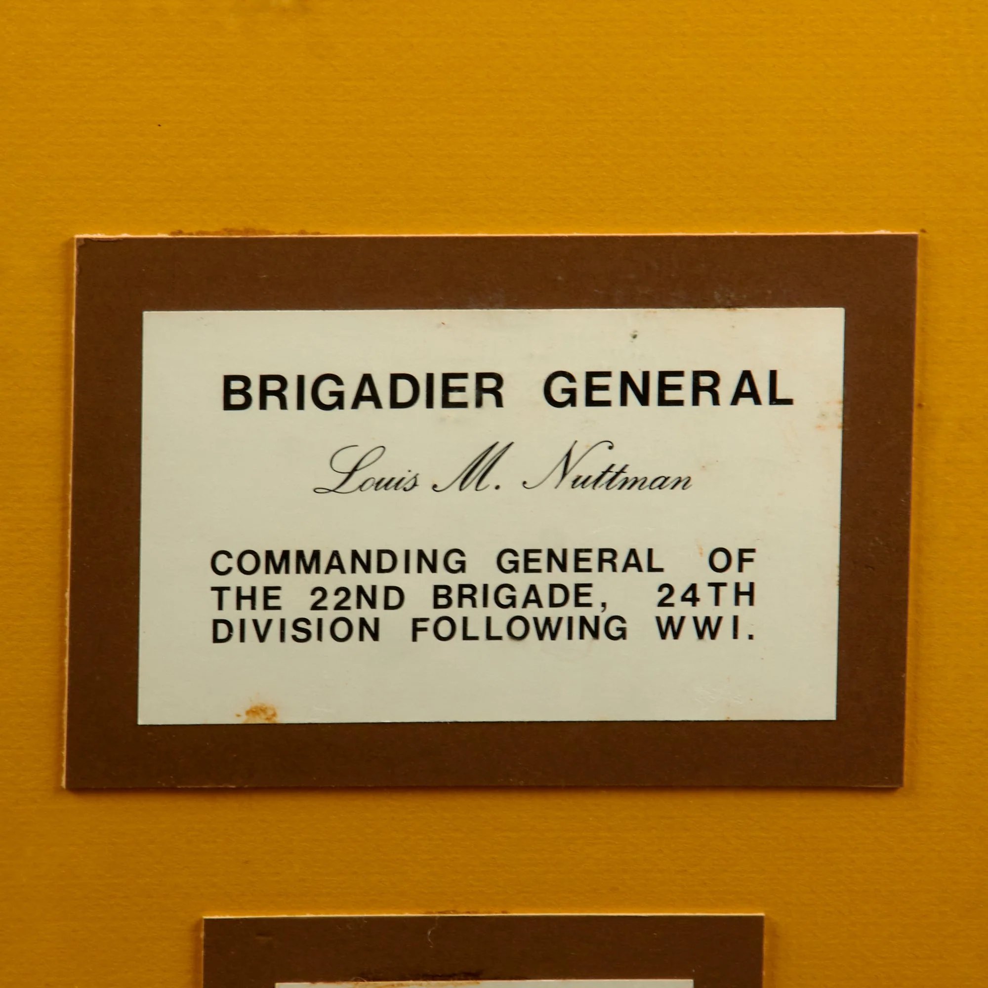 Original U.S. Post-WWI Brigadier General Louis M. Nuttman Framed 24th Infantry Division Patch & Photo - 17 ½ x 21 ½' — image 3