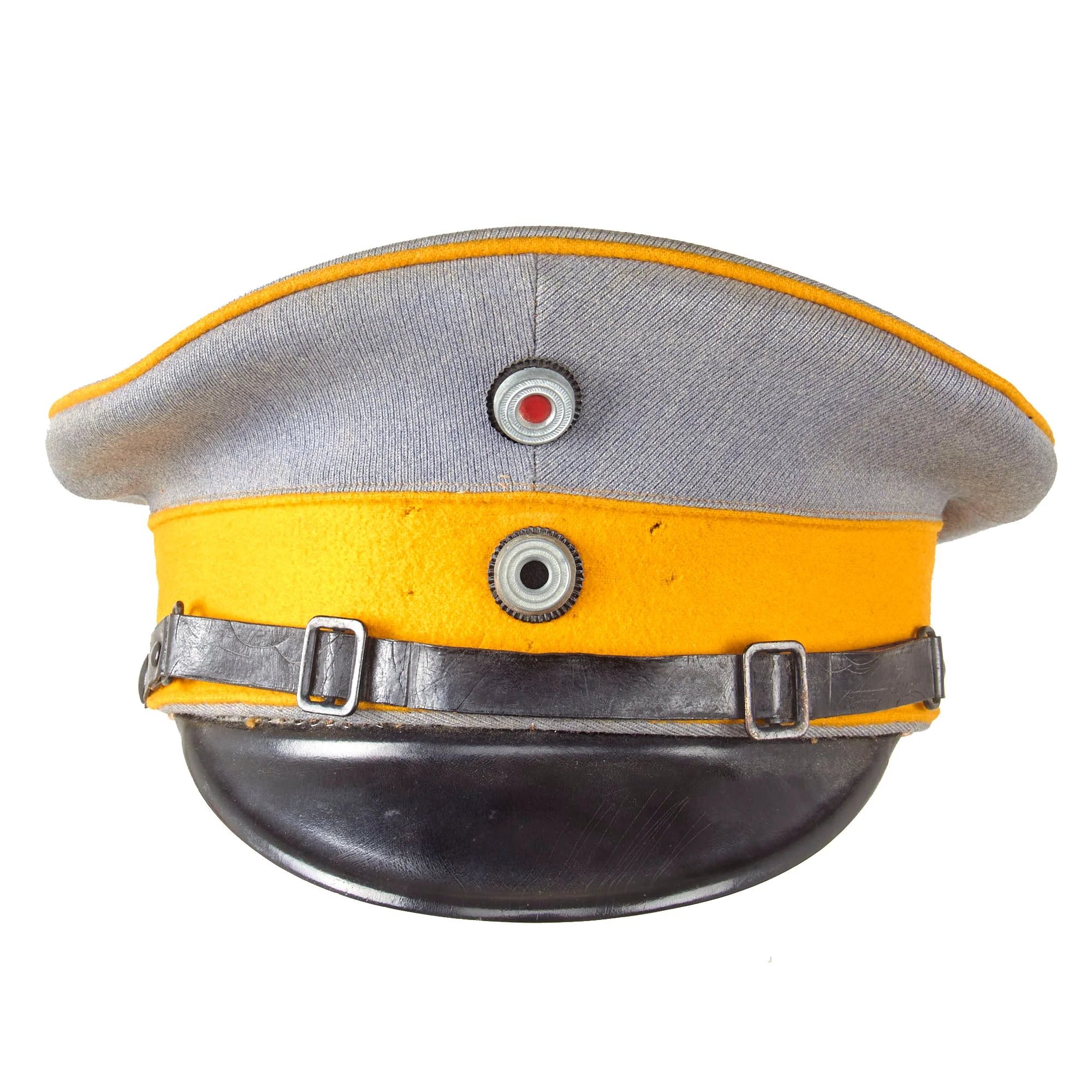 Original Imperial German WWI Dragoner-Regt. von Bredow (1. Schlesisches) Nr.4 (Lüben) V Armee Korps Visor Cap with Chinstrap - Rare - Size 59 — image 10