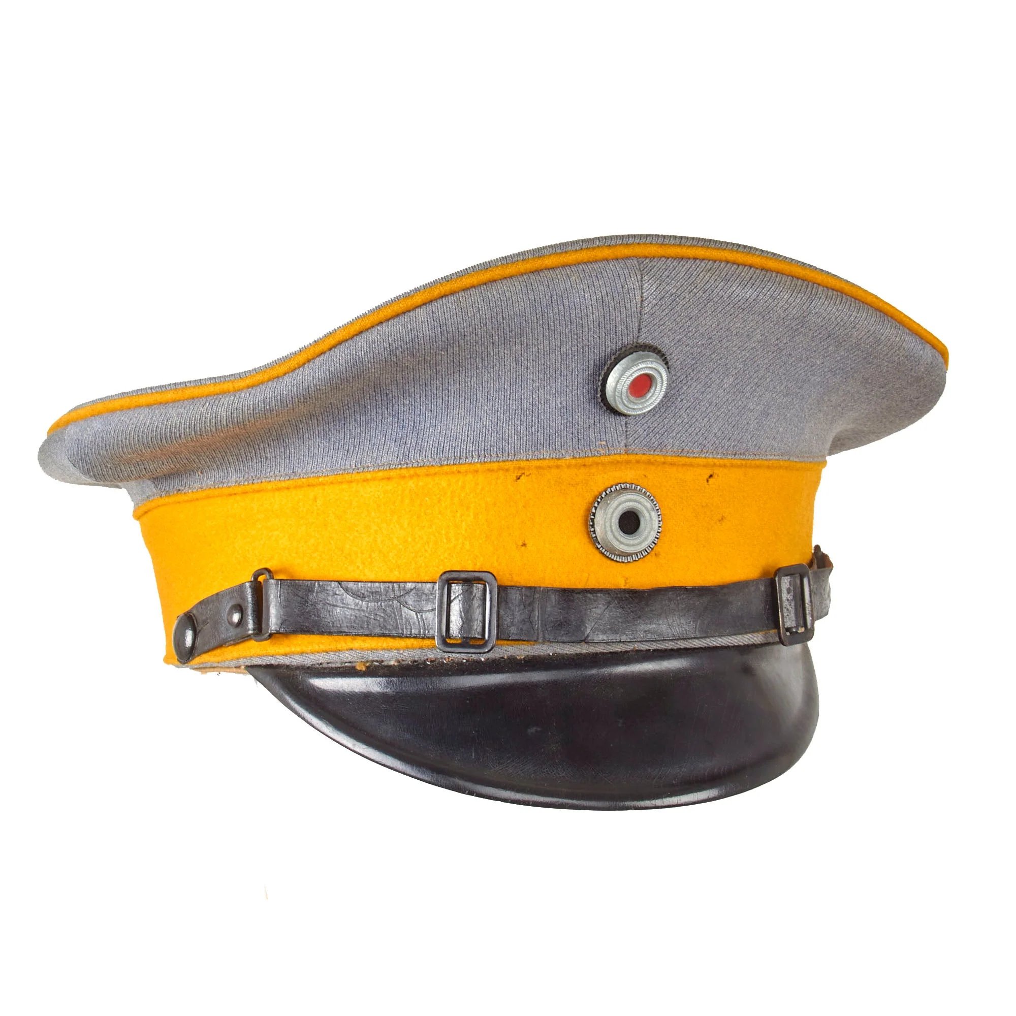 Original Imperial German WWI Dragoner-Regt. von Bredow (1. Schlesisches) Nr.4 (Lüben) V Armee Korps Visor Cap with Chinstrap - Rare - Size 59 — image 2
