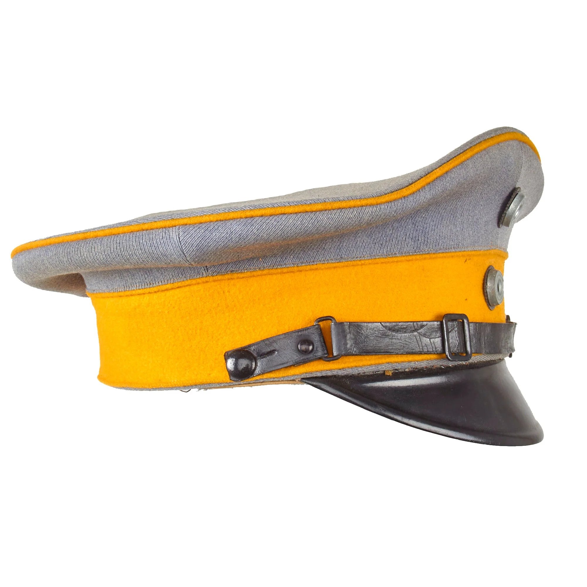 Original Imperial German WWI Dragoner-Regt. von Bredow (1. Schlesisches) Nr.4 (Lüben) V Armee Korps Visor Cap with Chinstrap - Rare - Size 59 — image 4