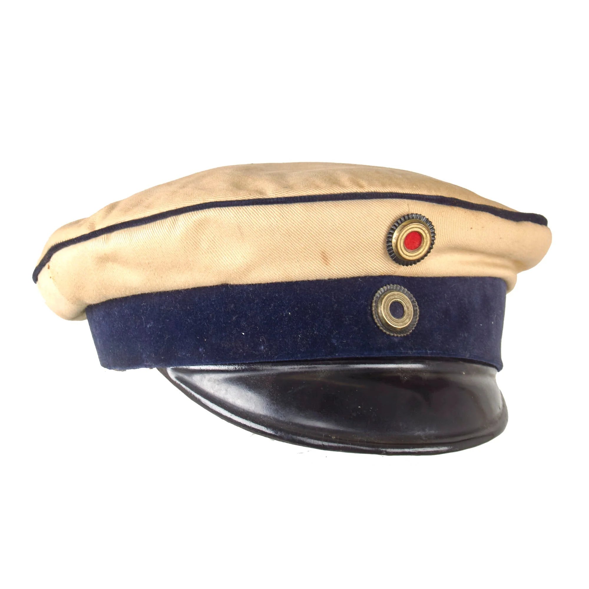 Original Imperial German WWI Kürassier-Regt. Kaiser Nikolas I. von Rußland (Brandenburgisches) Nr.6 (Brandenburg) III Armee Korps Visor Cap with Velvet Band & Perforated Sweatband - Rare - Size 7⅛ — image 2