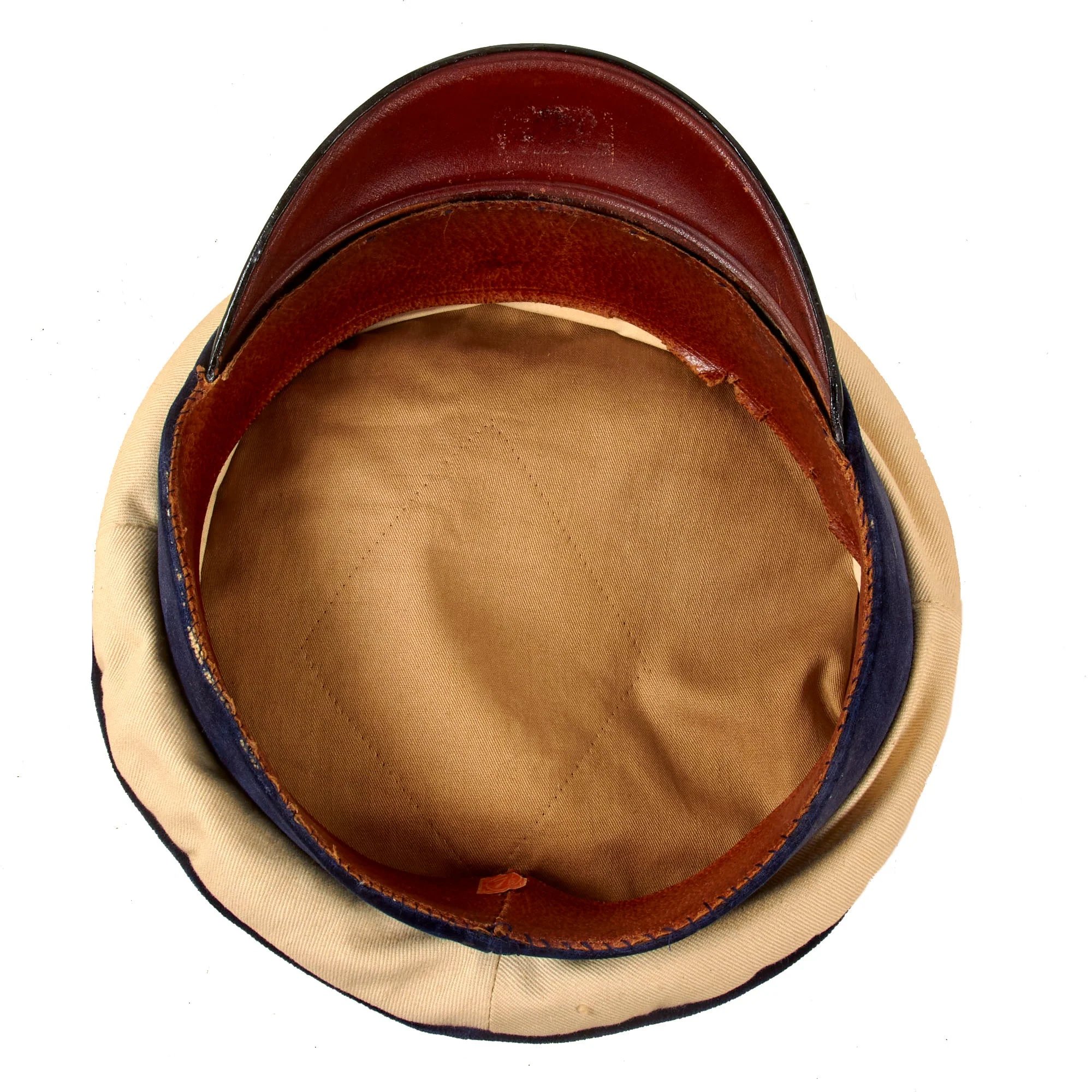 Original Imperial German WWI Kürassier-Regt. Kaiser Nikolas I. von Rußland (Brandenburgisches) Nr.6 (Brandenburg) III Armee Korps Visor Cap with Velvet Band & Perforated Sweatband - Rare - Size 7⅛ — image 5