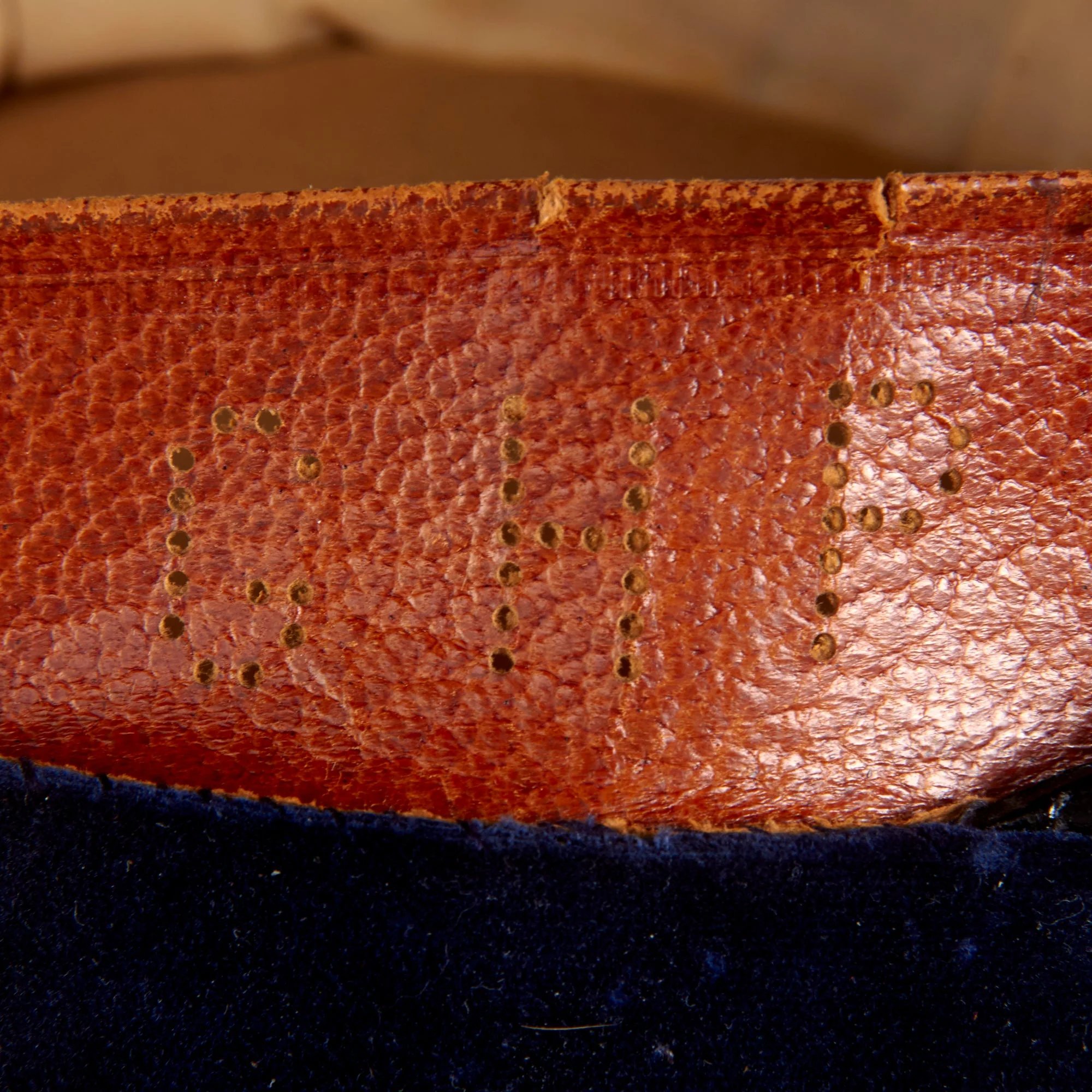 Original Imperial German WWI Kürassier-Regt. Kaiser Nikolas I. von Rußland (Brandenburgisches) Nr.6 (Brandenburg) III Armee Korps Visor Cap with Velvet Band & Perforated Sweatband - Rare - Size 7⅛ — image 7