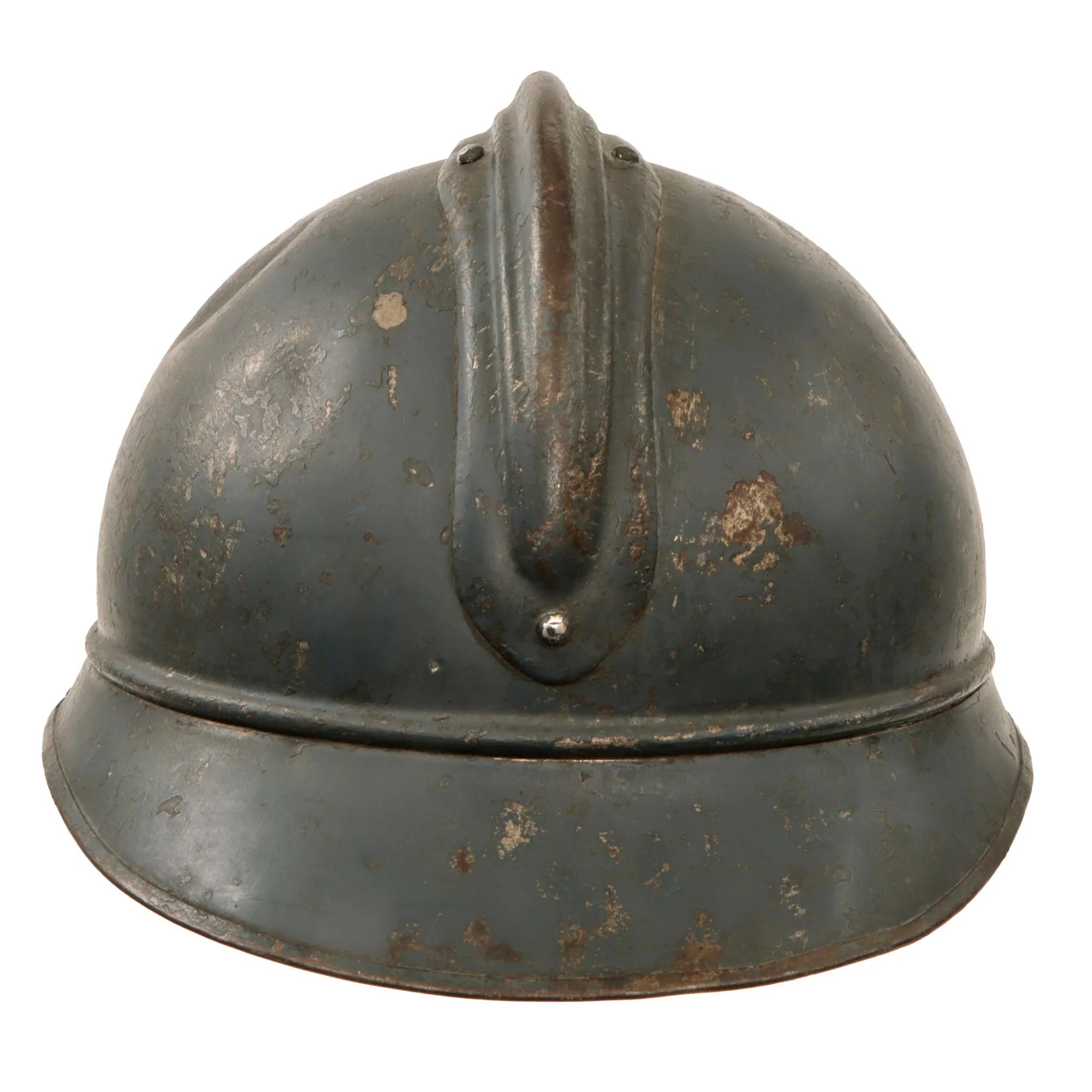 Original French WWI Officer's M1915 Adrian Infantry Helmet with 1st Pattern Liner and Fantastic Braided Officer's Leather Chinstrap - Rare Large Size — image 11