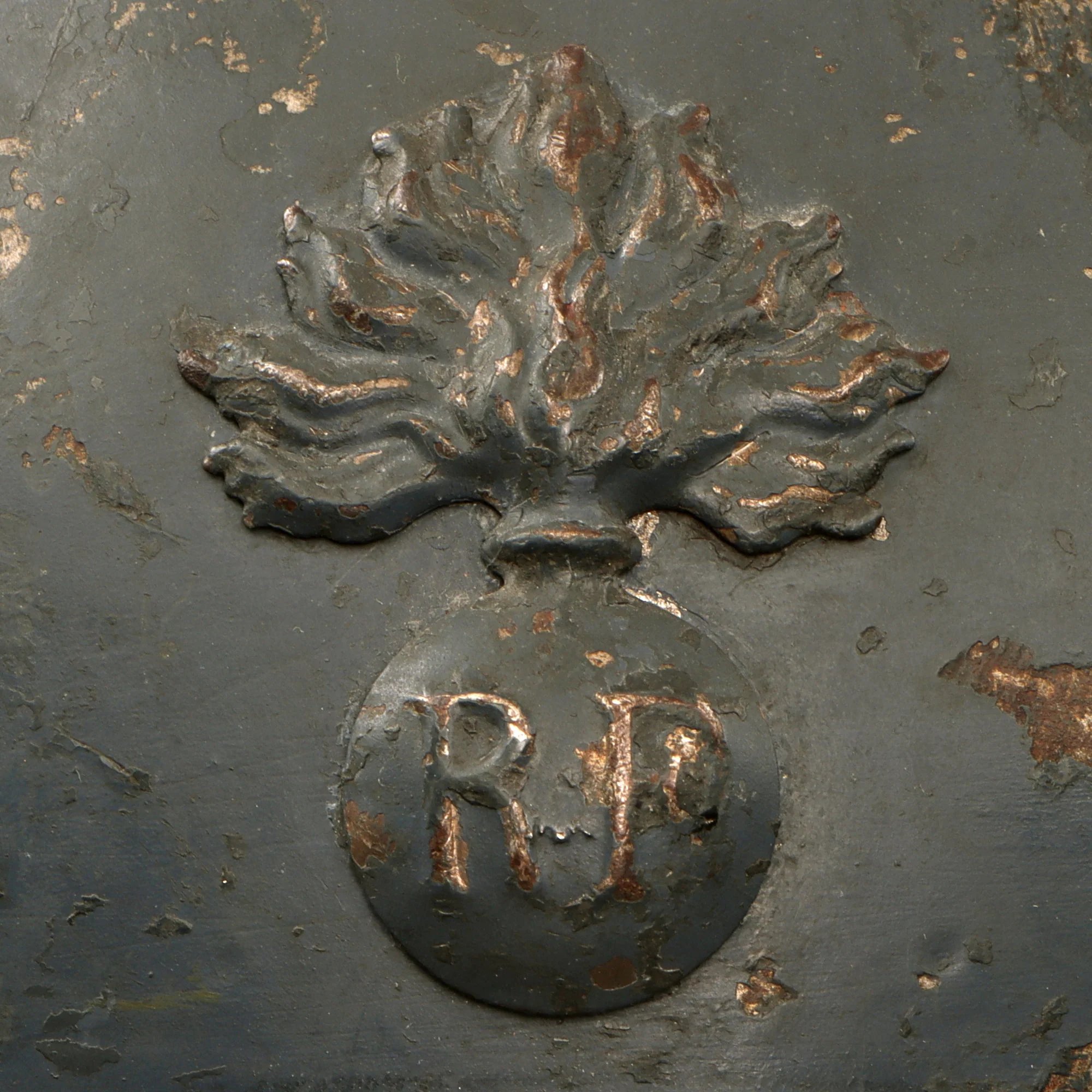 Original French WWI Officer's M1915 Adrian Infantry Helmet with 1st Pattern Liner and Fantastic Braided Officer's Leather Chinstrap - Rare Large Size — image 5