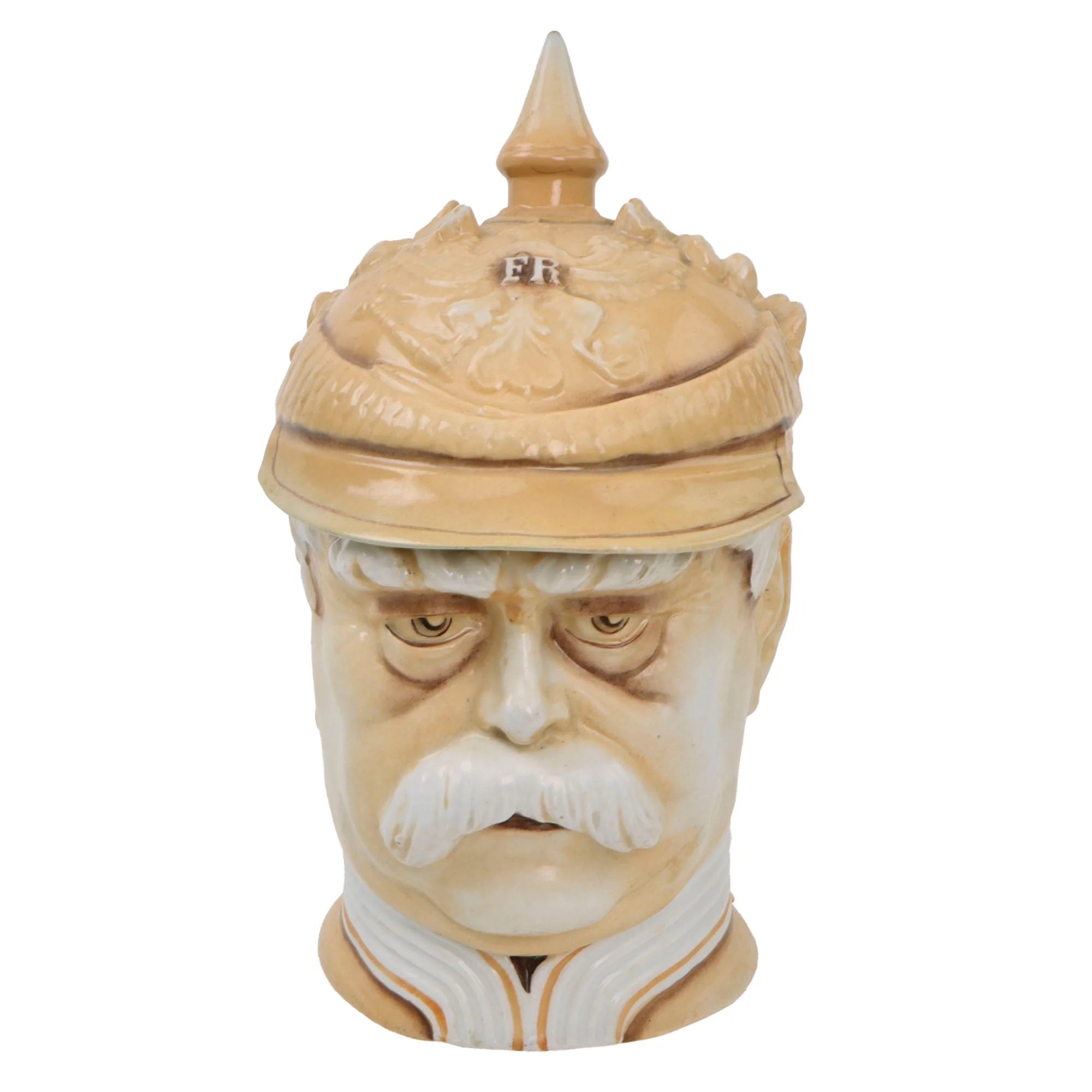 Original Imperial German WWI Era Portly Character Otto von Bismarck Stein with Hinged Lid by Musterschutz — image 2