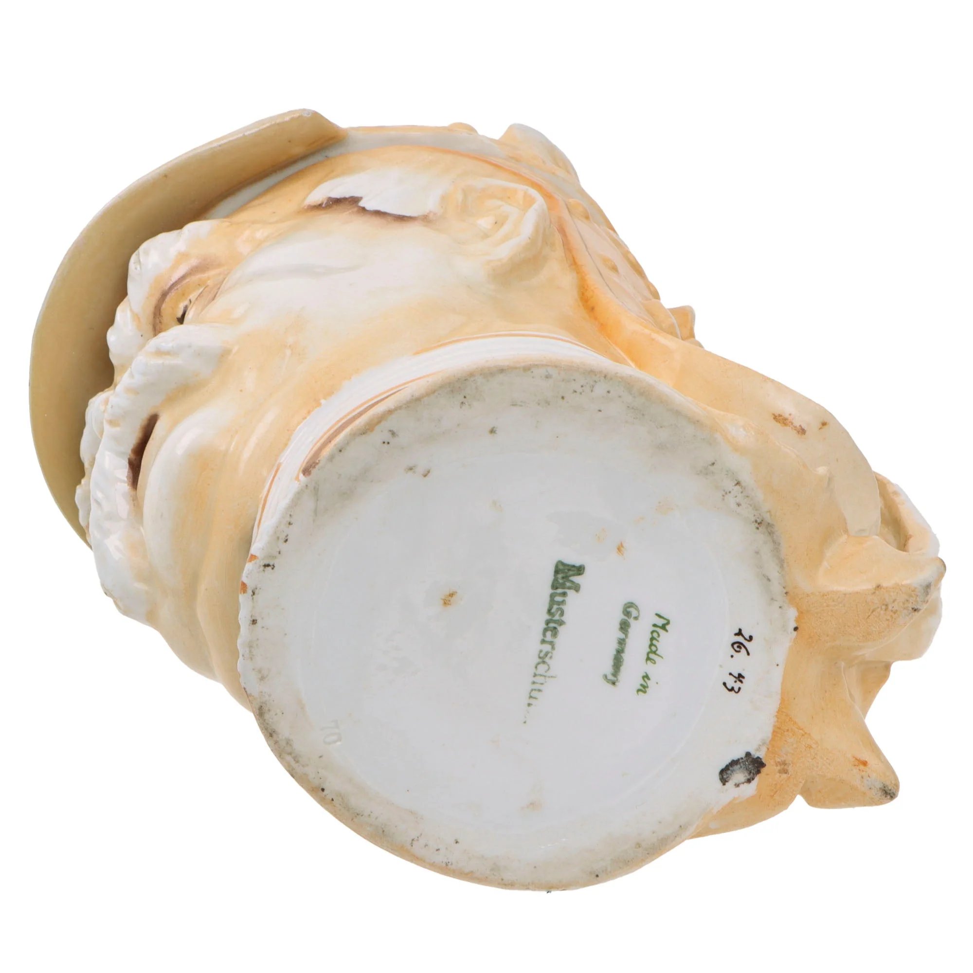 Original Imperial German WWI Era Portly Character Otto von Bismarck Stein with Hinged Lid by Musterschutz — image 6