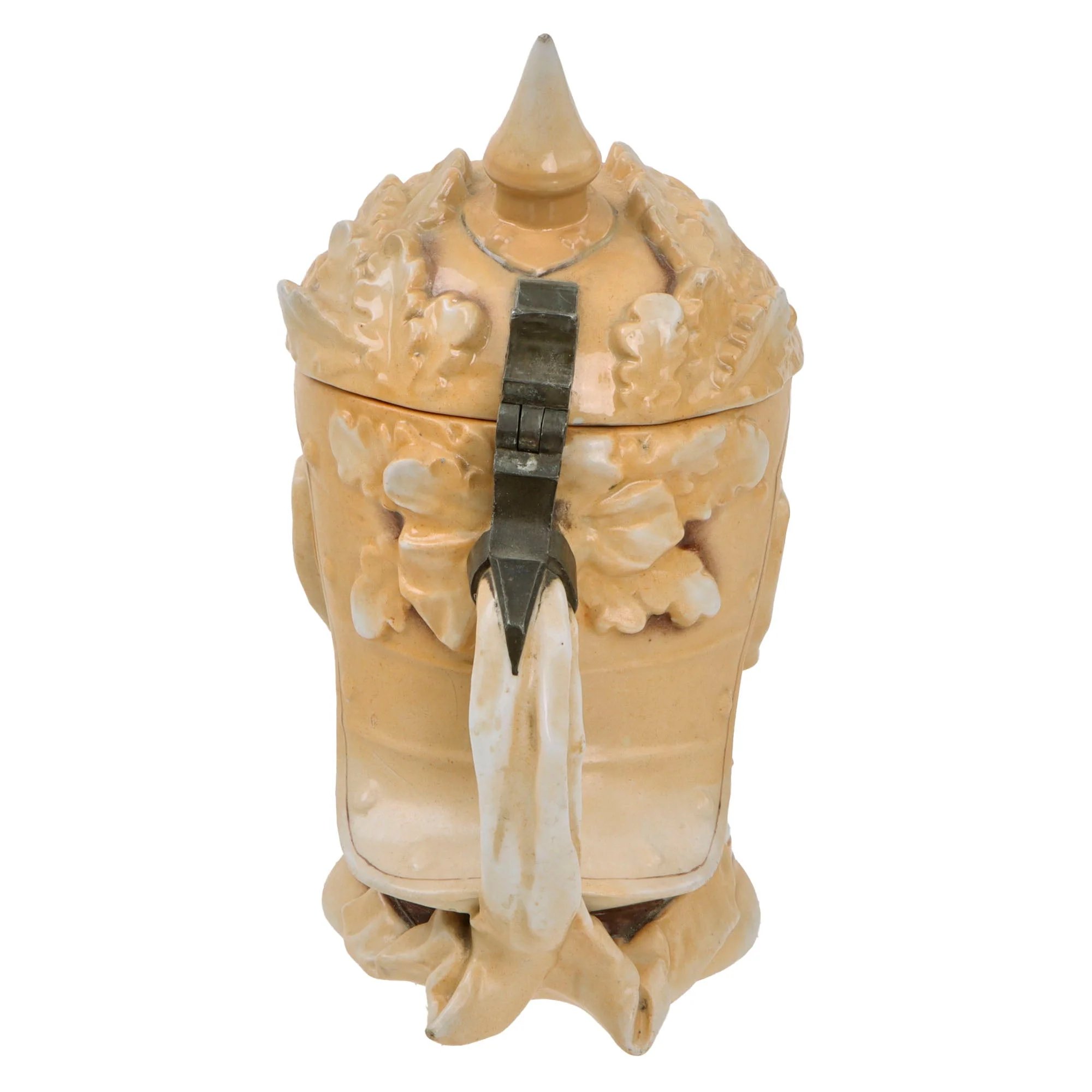 Original Imperial German WWI Era Portly Character Otto von Bismarck Stein with Hinged Lid by Musterschutz — image 7