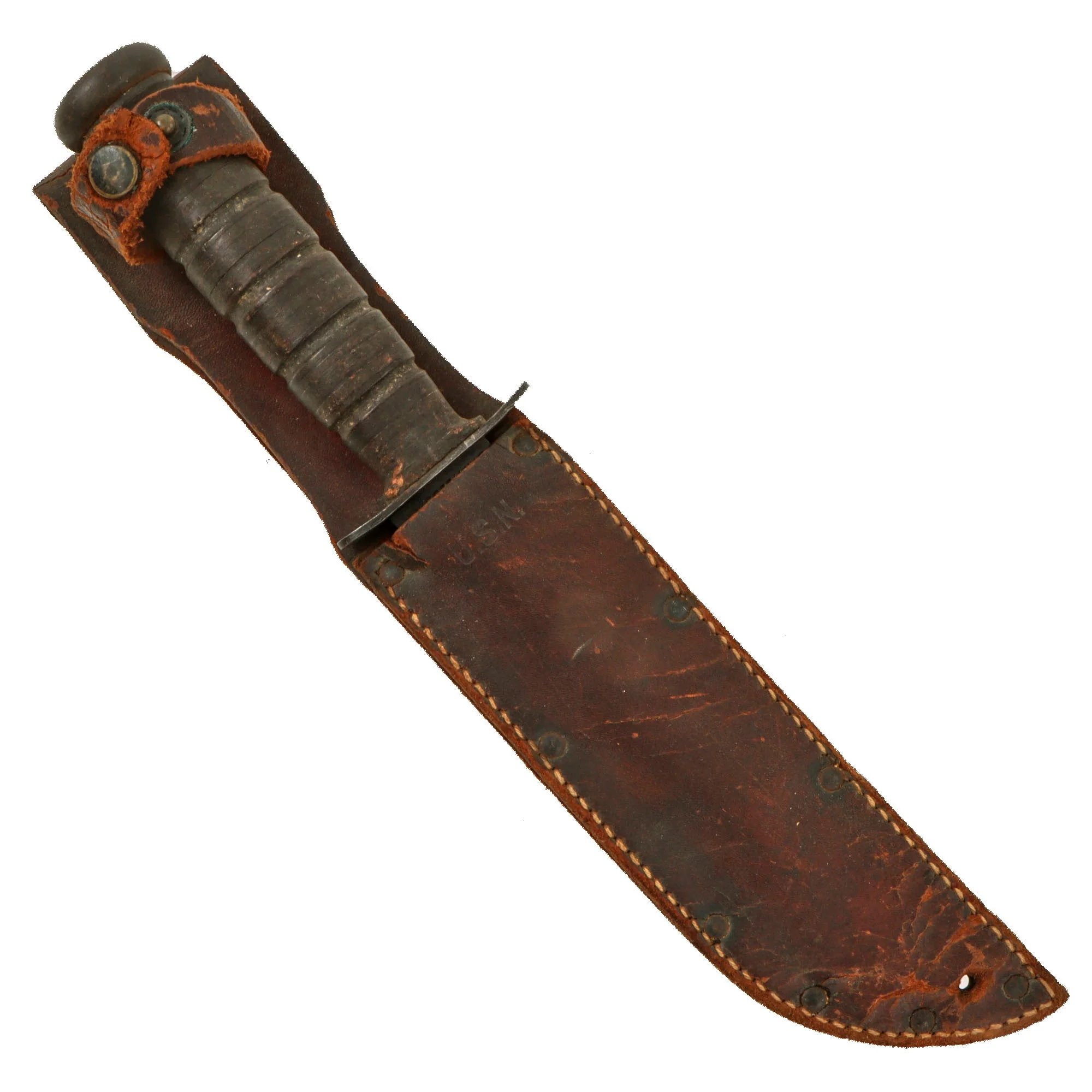 Original U.S. WWII USN Mark 2 KA-BAR Fighting Knife by CAMILLUS in Original Leather Sheath — image 4