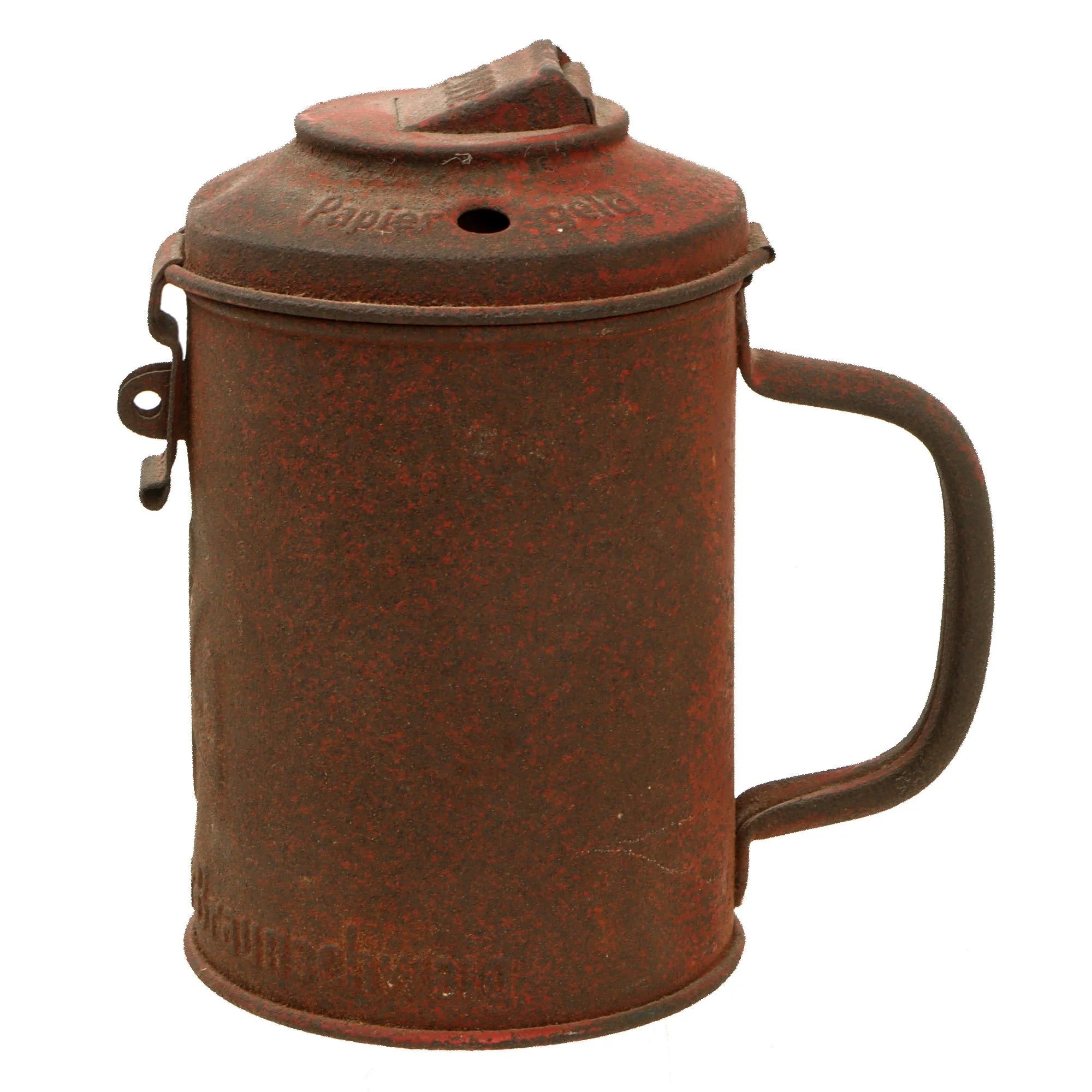 Original German WWII NSV Public Welfare Gau Süd Hannover–Braunschweig Donation Can by Westermann & Co Neheim-Ruhr with Side Handle — image 6