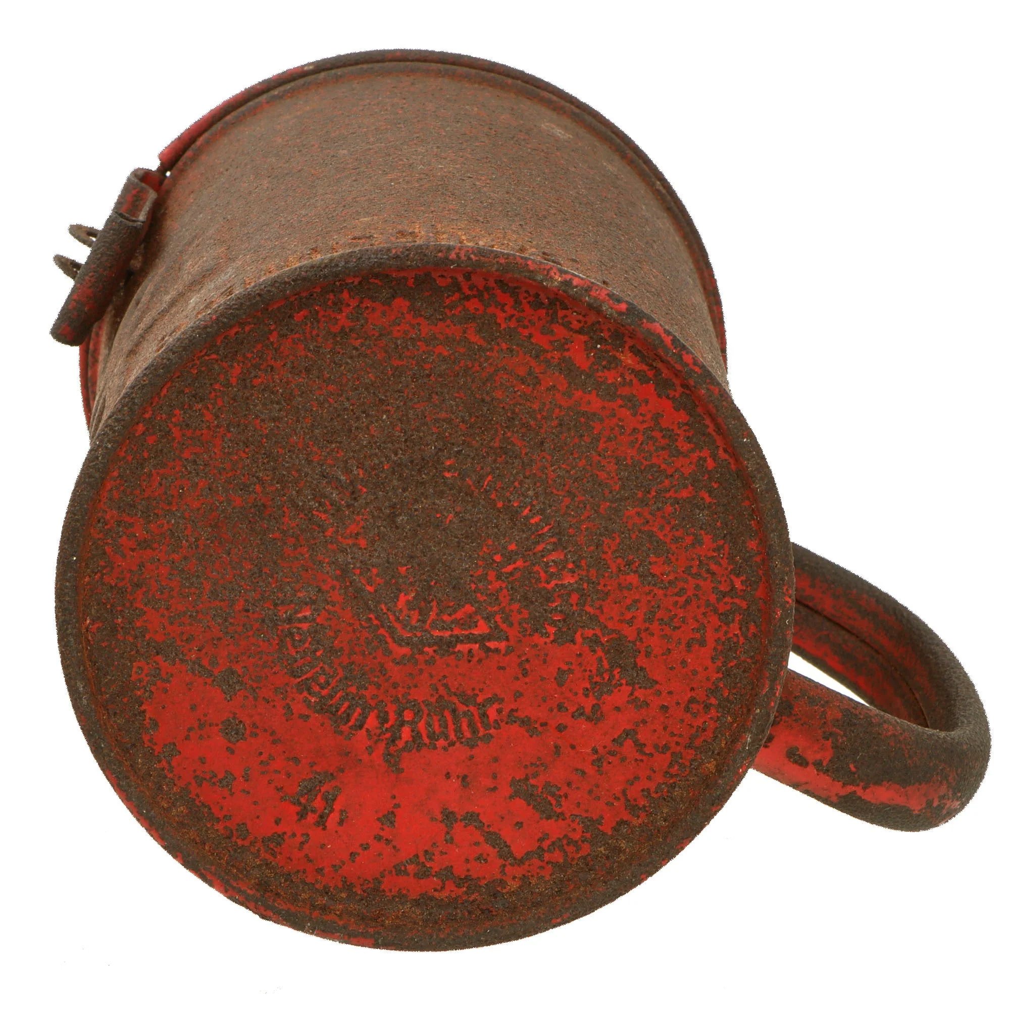 Original German WWII NSV Public Welfare Gau Süd Hannover–Braunschweig Donation Can by Westermann & Co Neheim-Ruhr with Side Handle — image 7